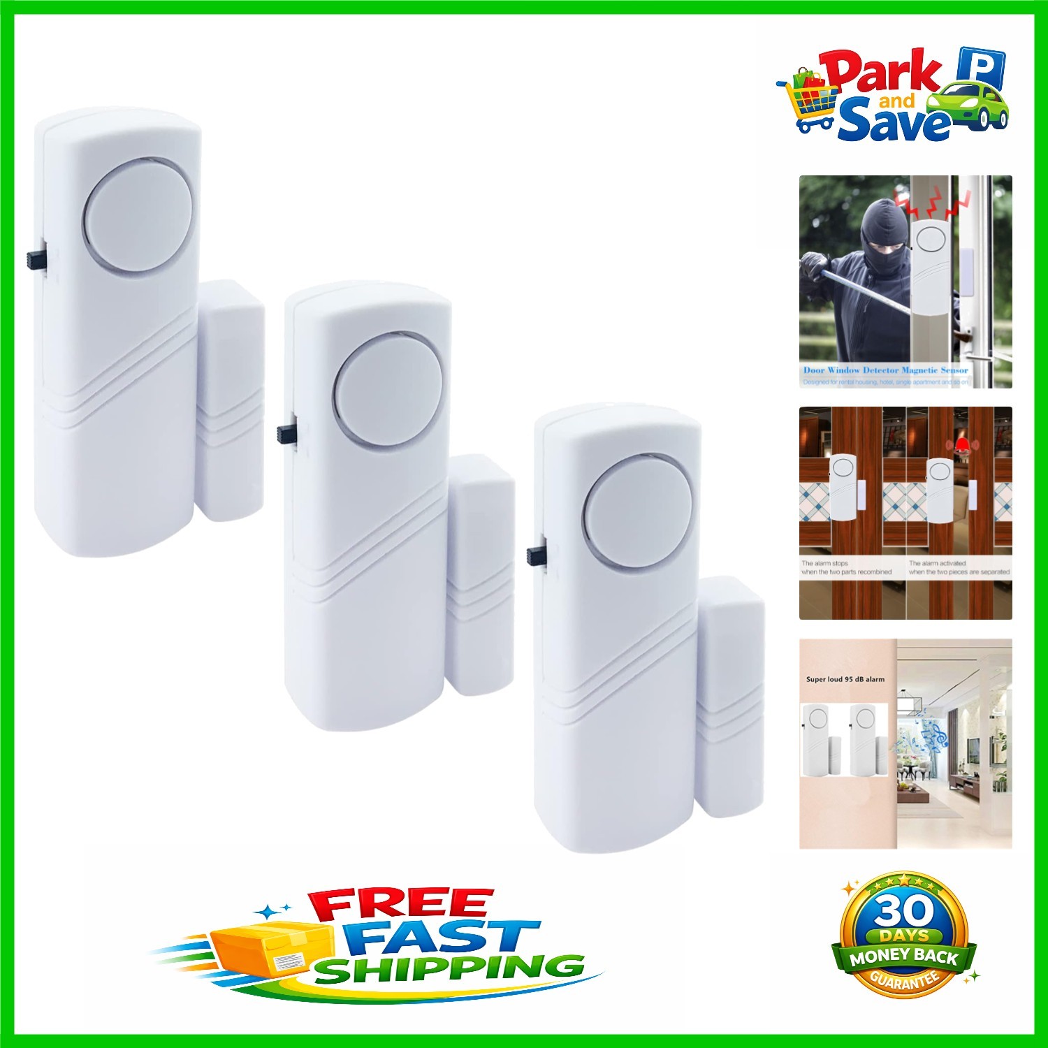 Easy-Mount 90 dB Door & Window Alarm – Ultimate Safety for Children & Home