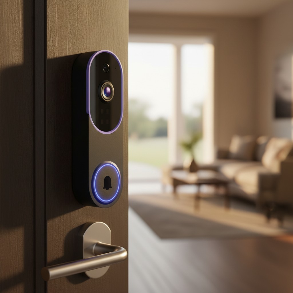1080P Purple Wireless Doorbell with Intelligent Human Detection & Two-Way Audio