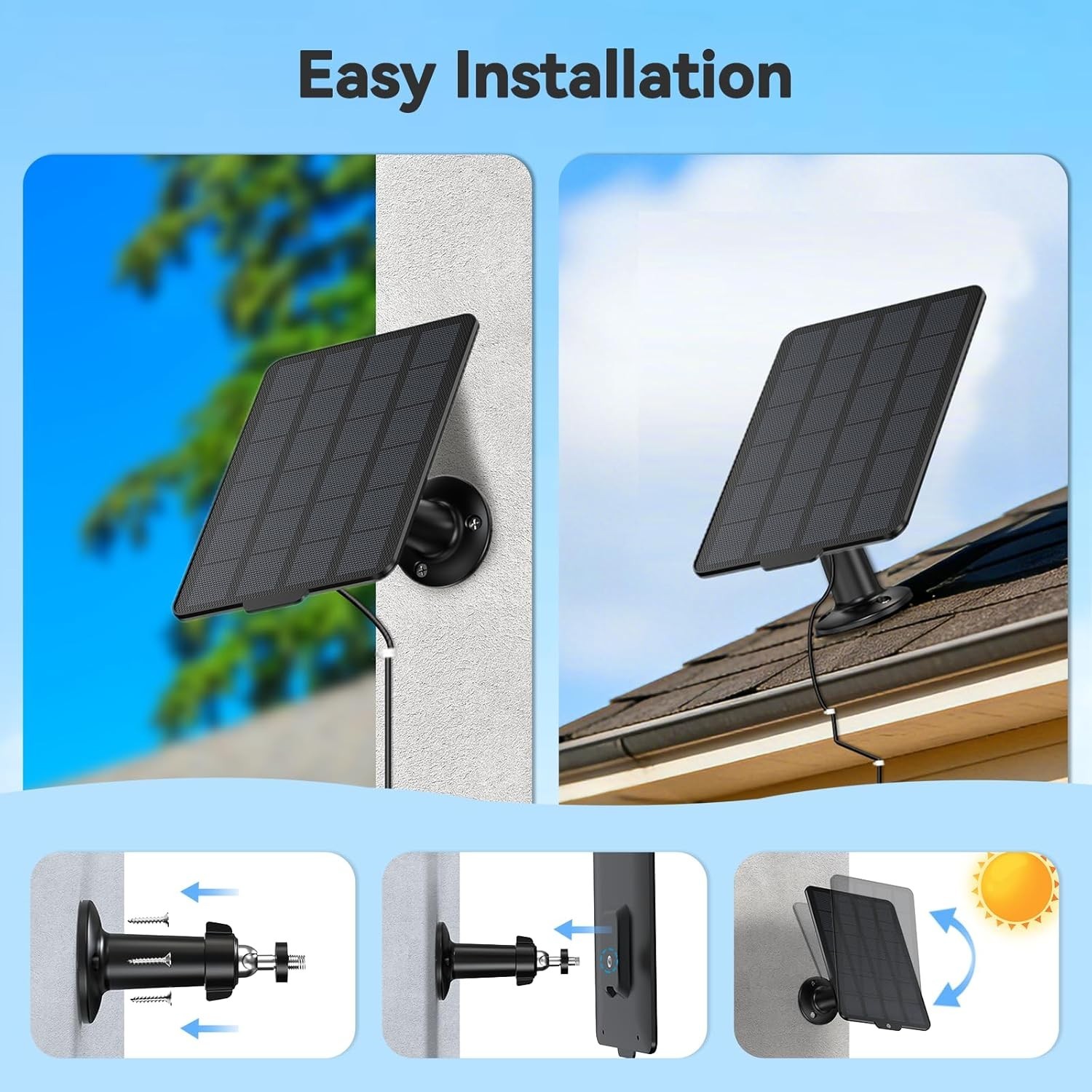Durable 3W Solar Panel with Waterproof Design – Perfect for Outdoor Cameras