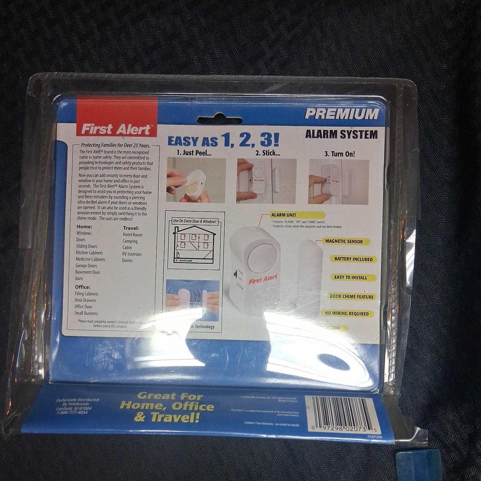 First Alert Instantly Alarm 4 Windows or Doors Peel & Stick SKU 2716