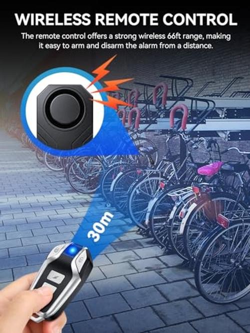 Upgraded Rechargeable Bike Alarm, Wireless Vibration Motion Sensor SF22R