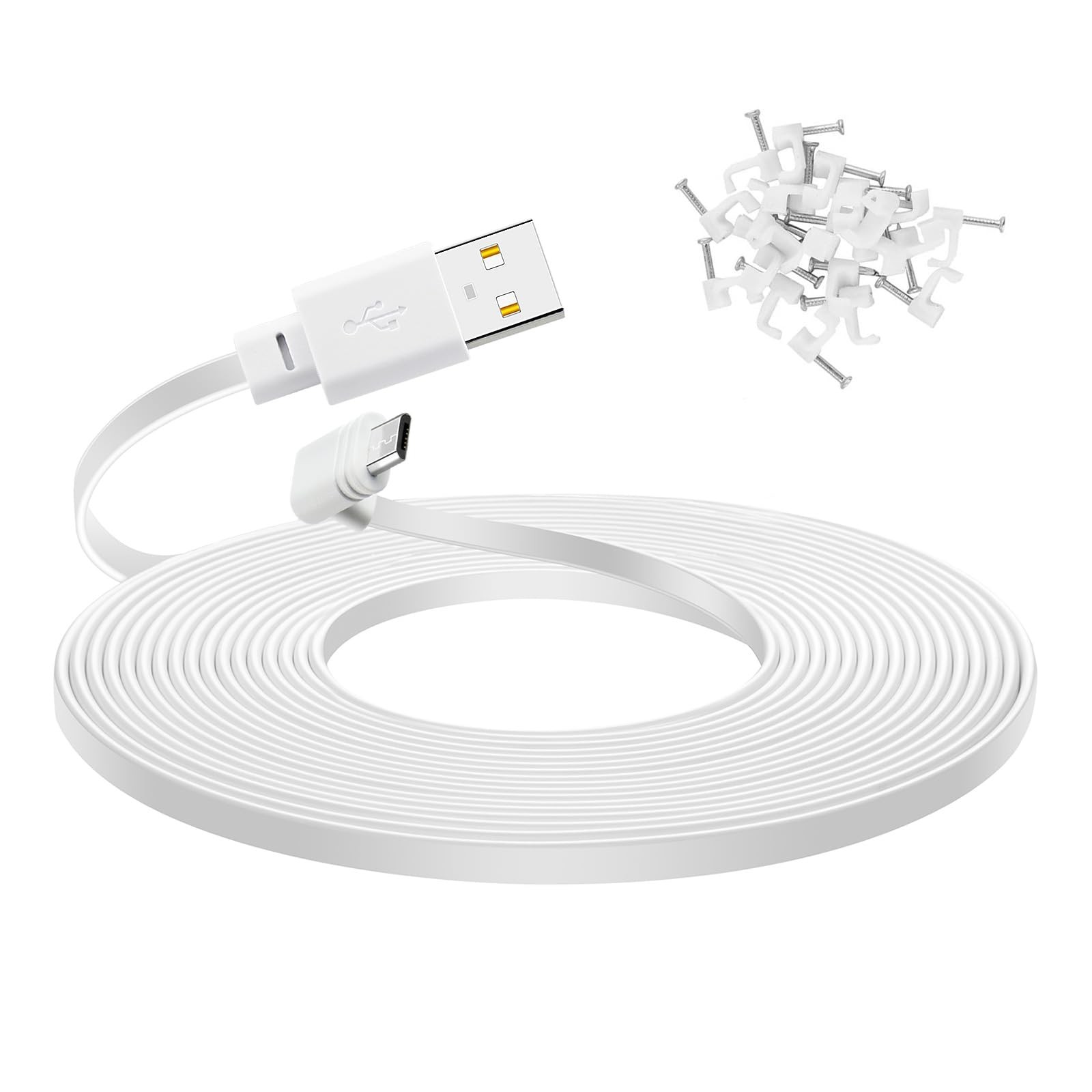 30 ft Extension Cable for WYZE Cam Pan V3, 90 Degree Micro to USB Power Cord …
