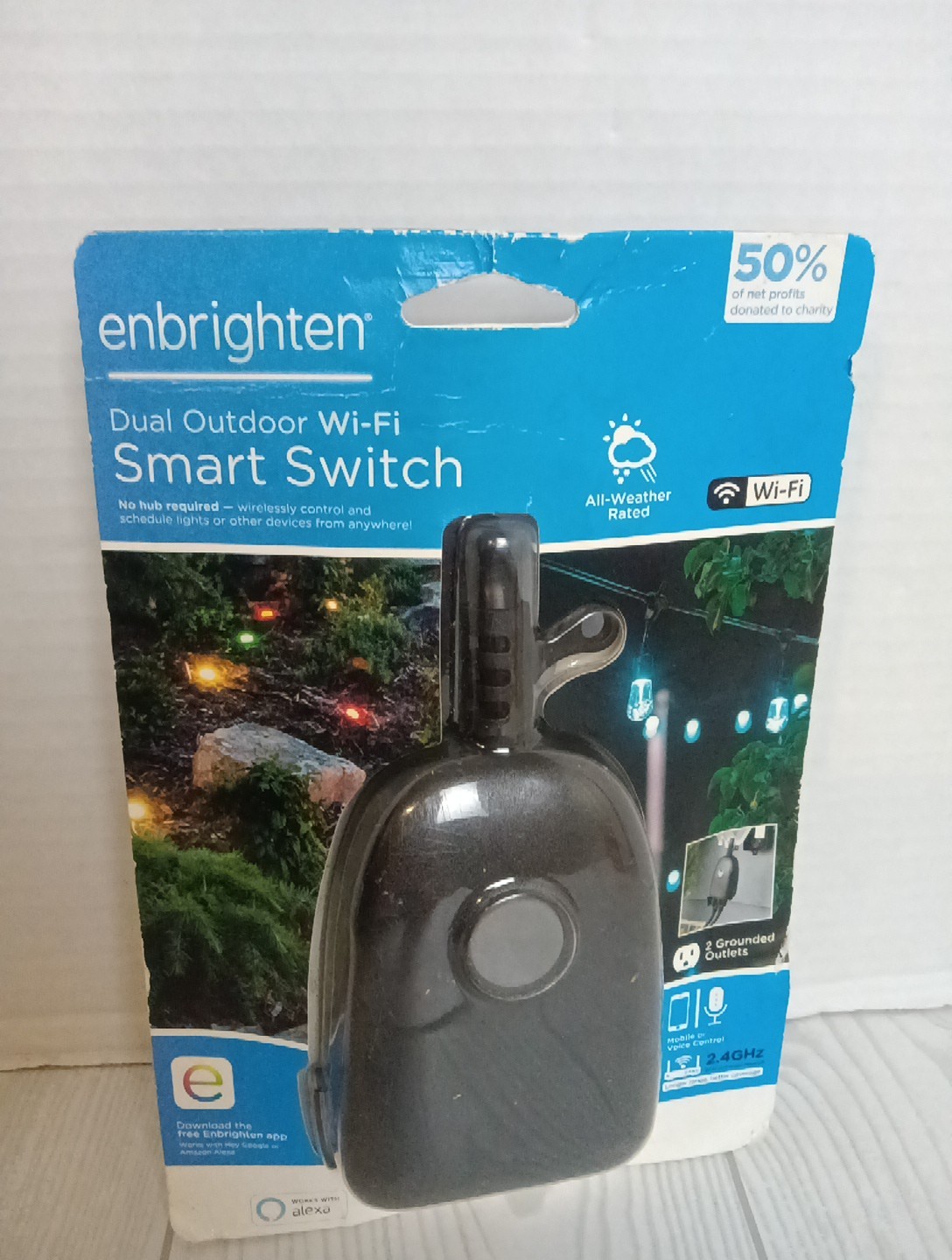 New/Sealed Enbrighten Dual Outdoor Wi-Fi Smart Switch 2.4GHz