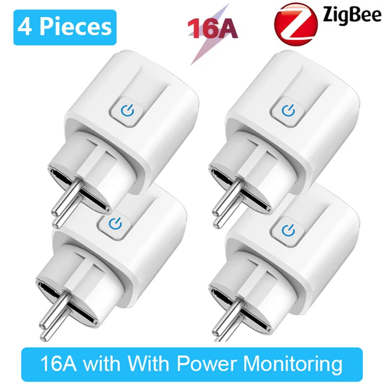 16A/20A Tuya ZigBee 3.0 Smart Plug EU Power Monitor Wireless App Voice Remote Co