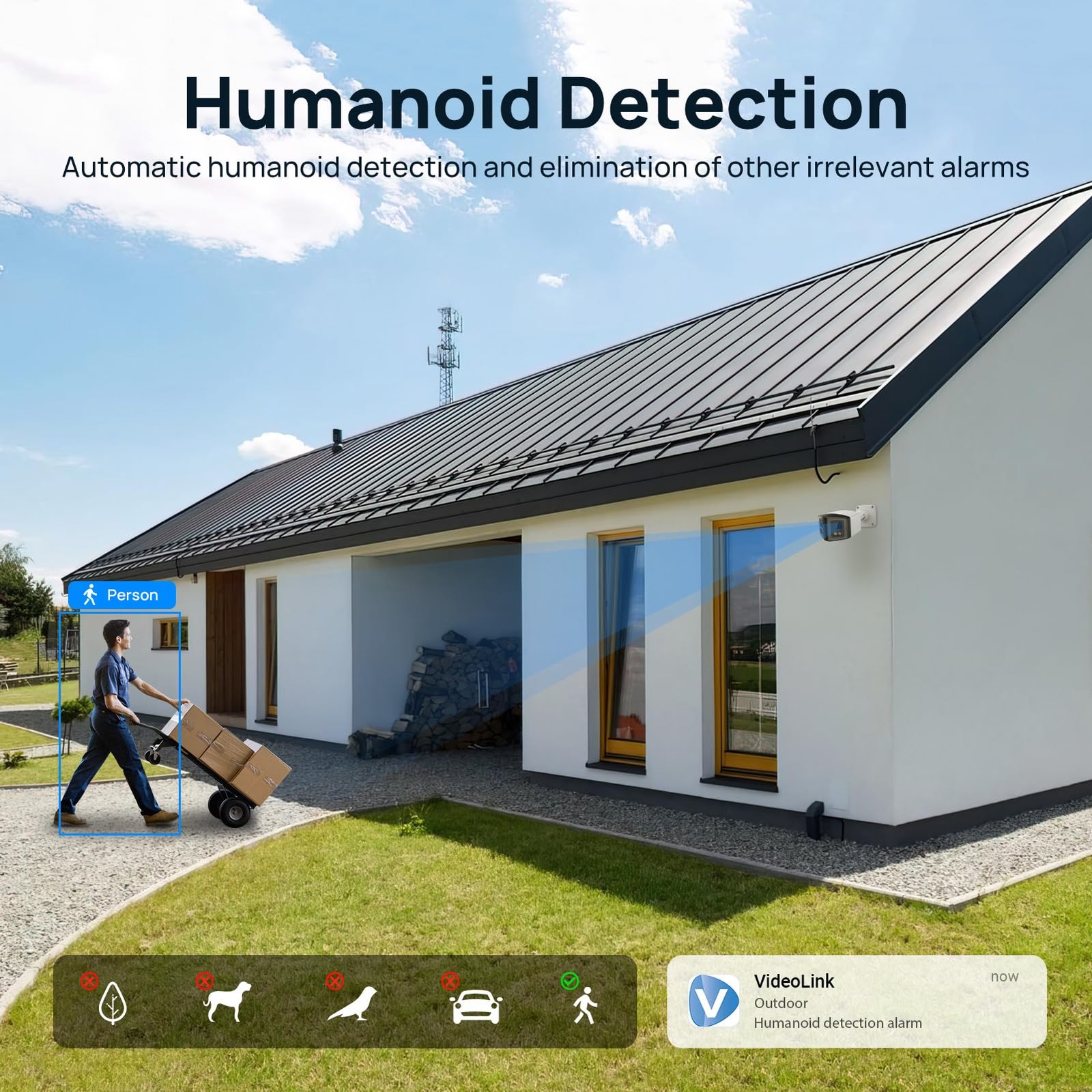4MP Dual Lens PoE IP Security Camera Outdoor with 180° Panoramic Wide Angle,S…