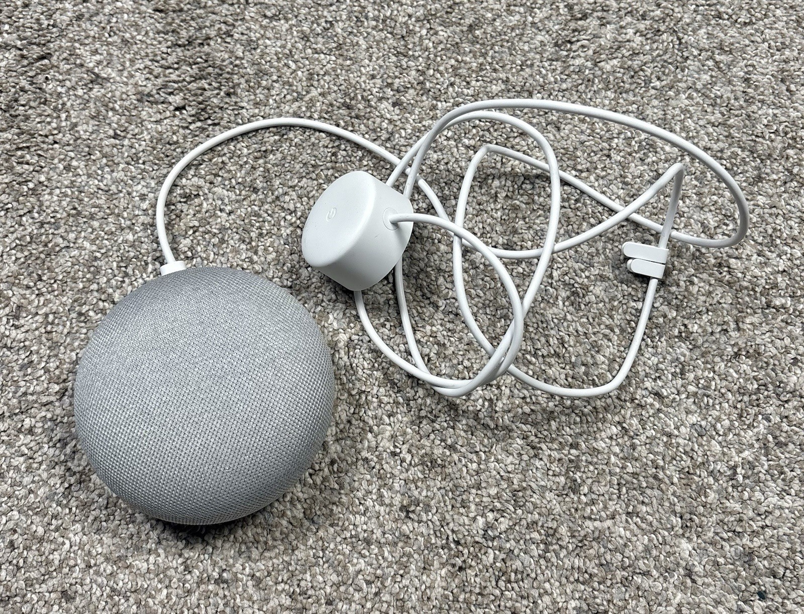 Google Home Mini Smart Speaker H0A 1st Gen w/ Power Adapter Gray Orange