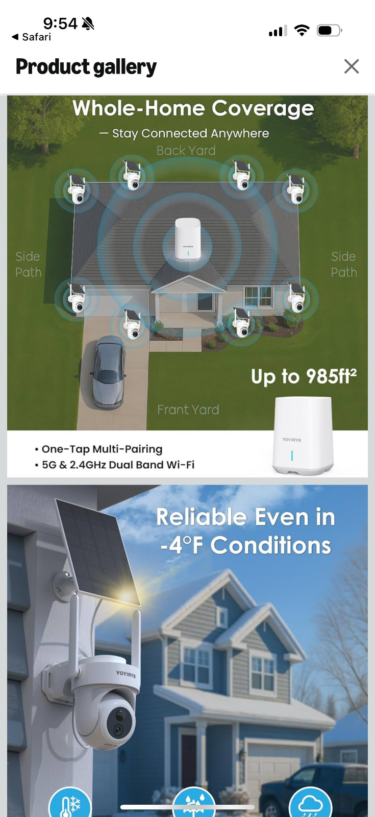 yoyirby security cameras 4 set receiver solar panel brand new