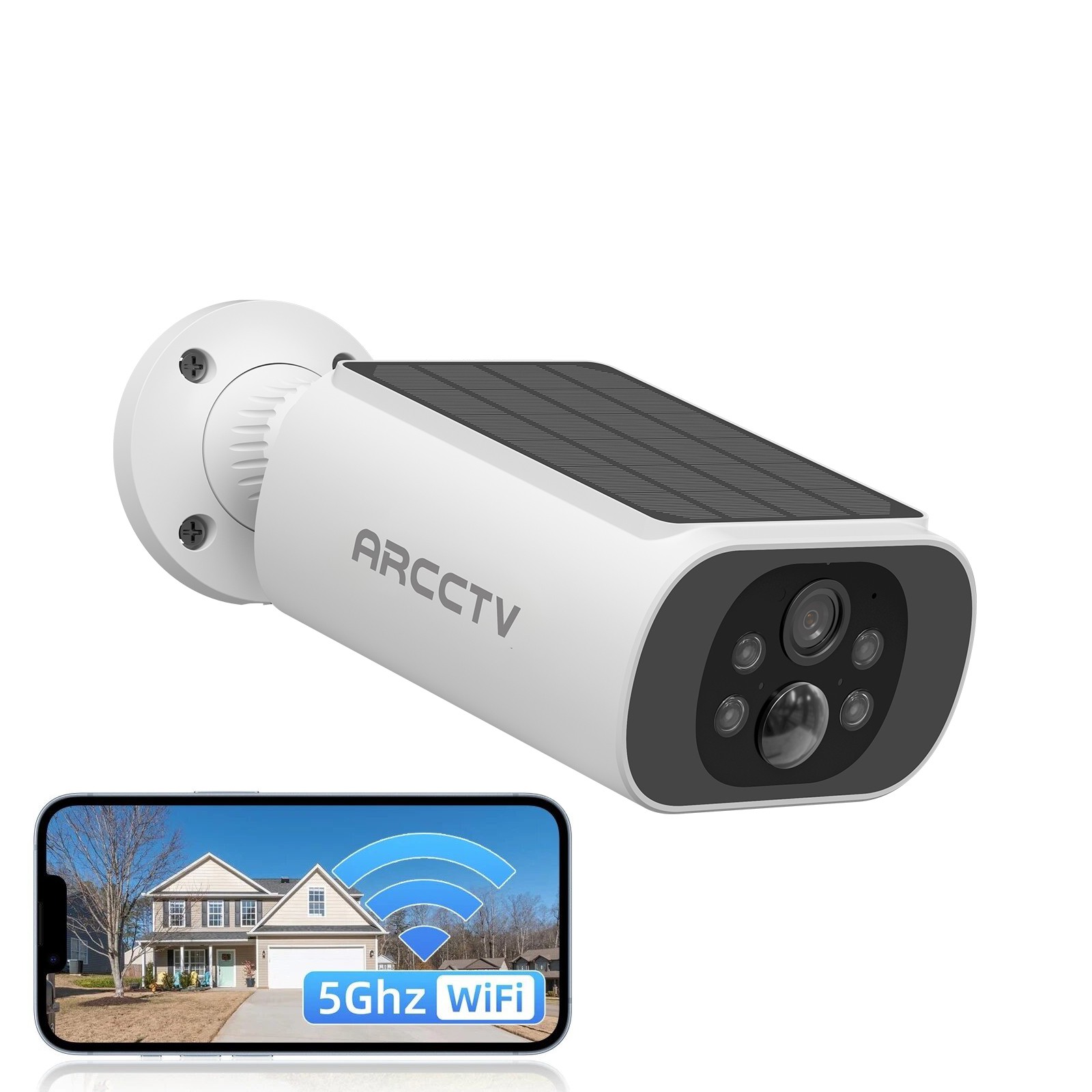 ARCCTV Wireless Outdoor Solar Security Camera 4MP Home WiFi Battery CCTV System
