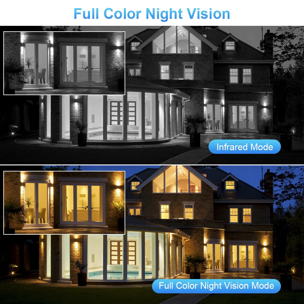8MP PTZ WiFi Dual Screen Color Night Vision Outdoor 4MP HD Security CCTV Camera