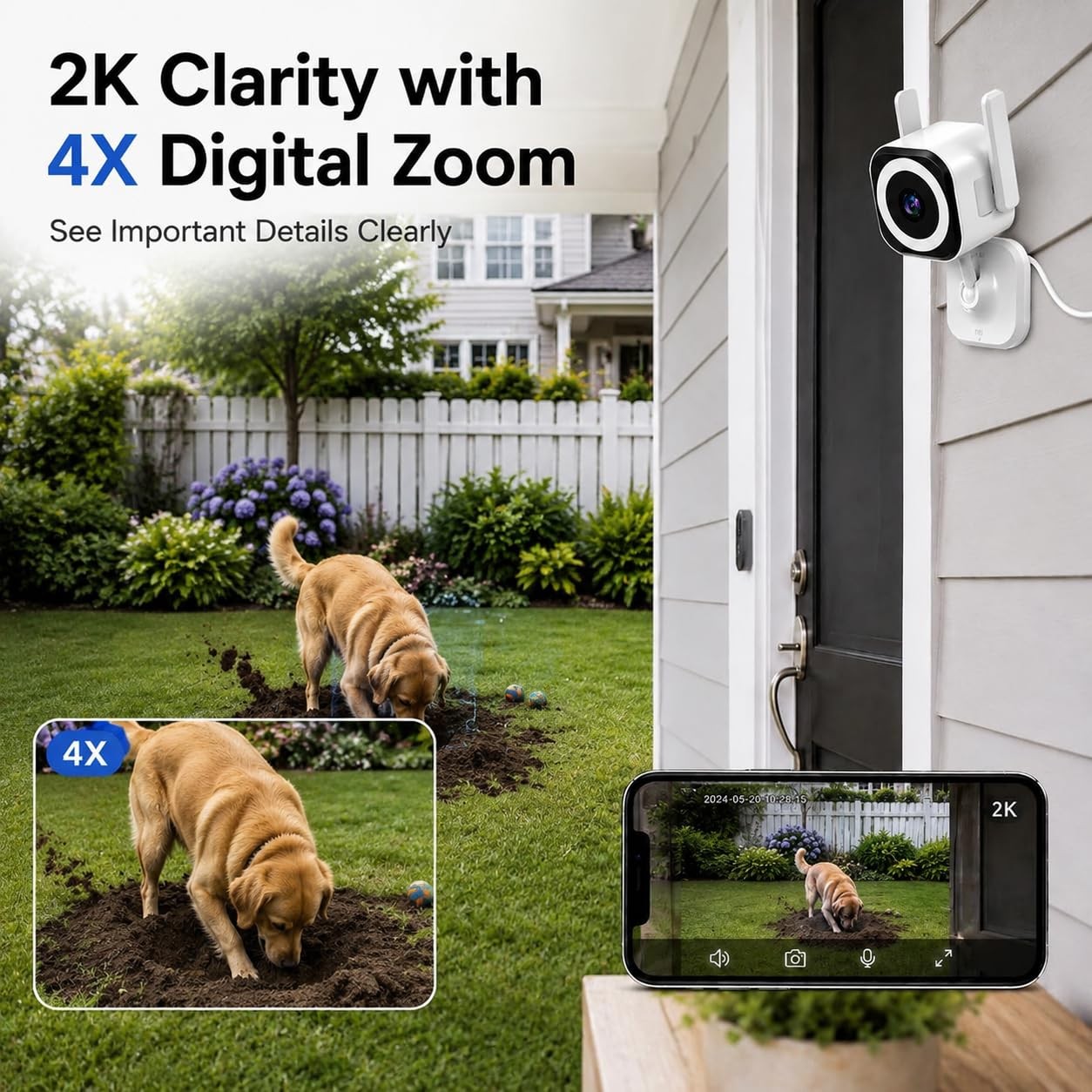 2K Cameras for Home Security, 5G/2.4G WiFi Indoor Outdoor Security Camera for…