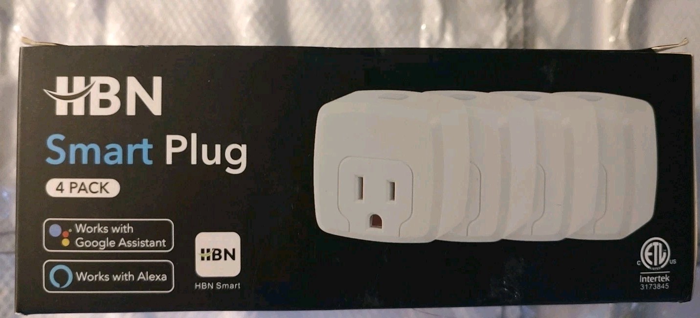 NIB HBN Smart Plugs 4 pack Wi-Fi and Bluetooth Plugs