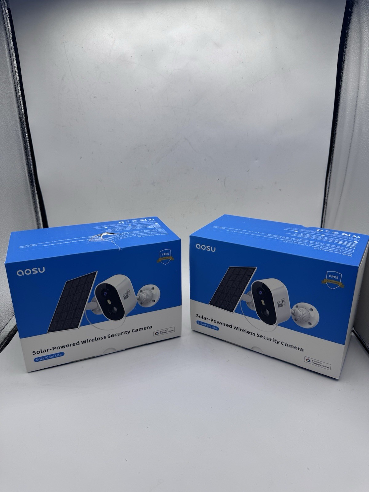 AOSU Solar Powered Security Camera C7L2BA11 – White ( 2 Pack )