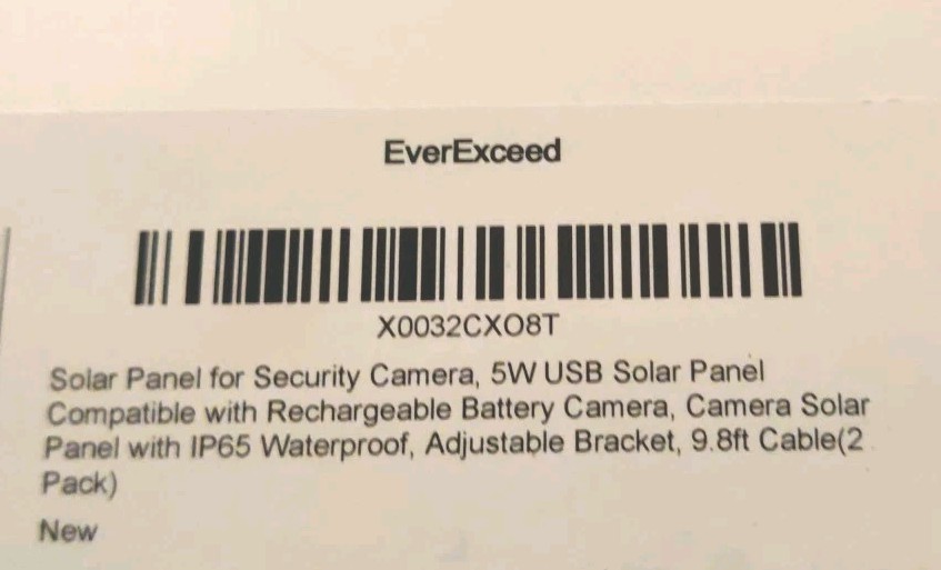 EverExceed Outdoor Camera 5W Micro USB Solar Panel W/ USB C Adapter 2 Pack