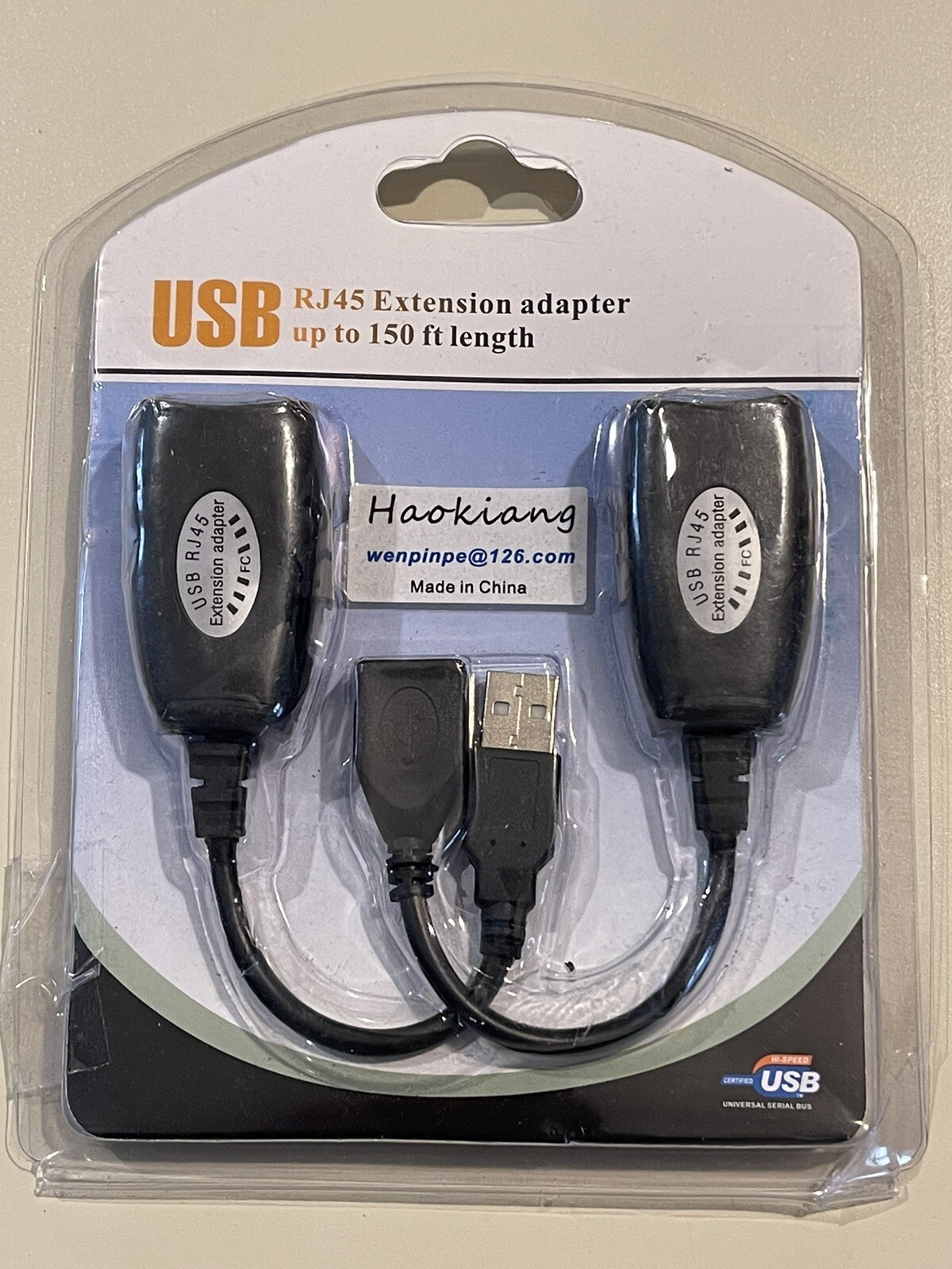 1 set USB-RJXT USB Over RJ45 Ethernet LAN Cat5e/6 Cable Extension Adapter Kit