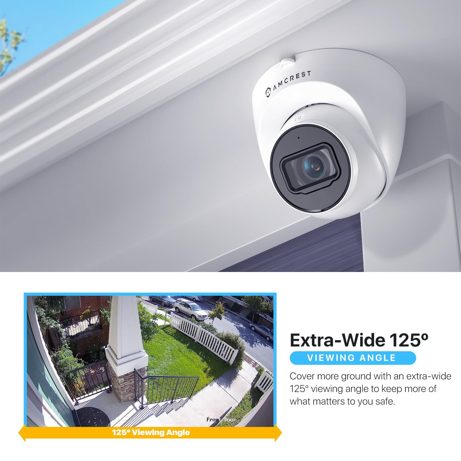 Amcrest UltraHD 4K (8MP) Outdoor Security IP Turret PoE Camera, 3840×2160, 98ft