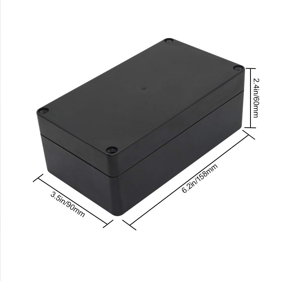 LeMotech Project Box ABS Plastic Junction 6.2″ X 3.5″ X 2.4″, Black (1 pack)