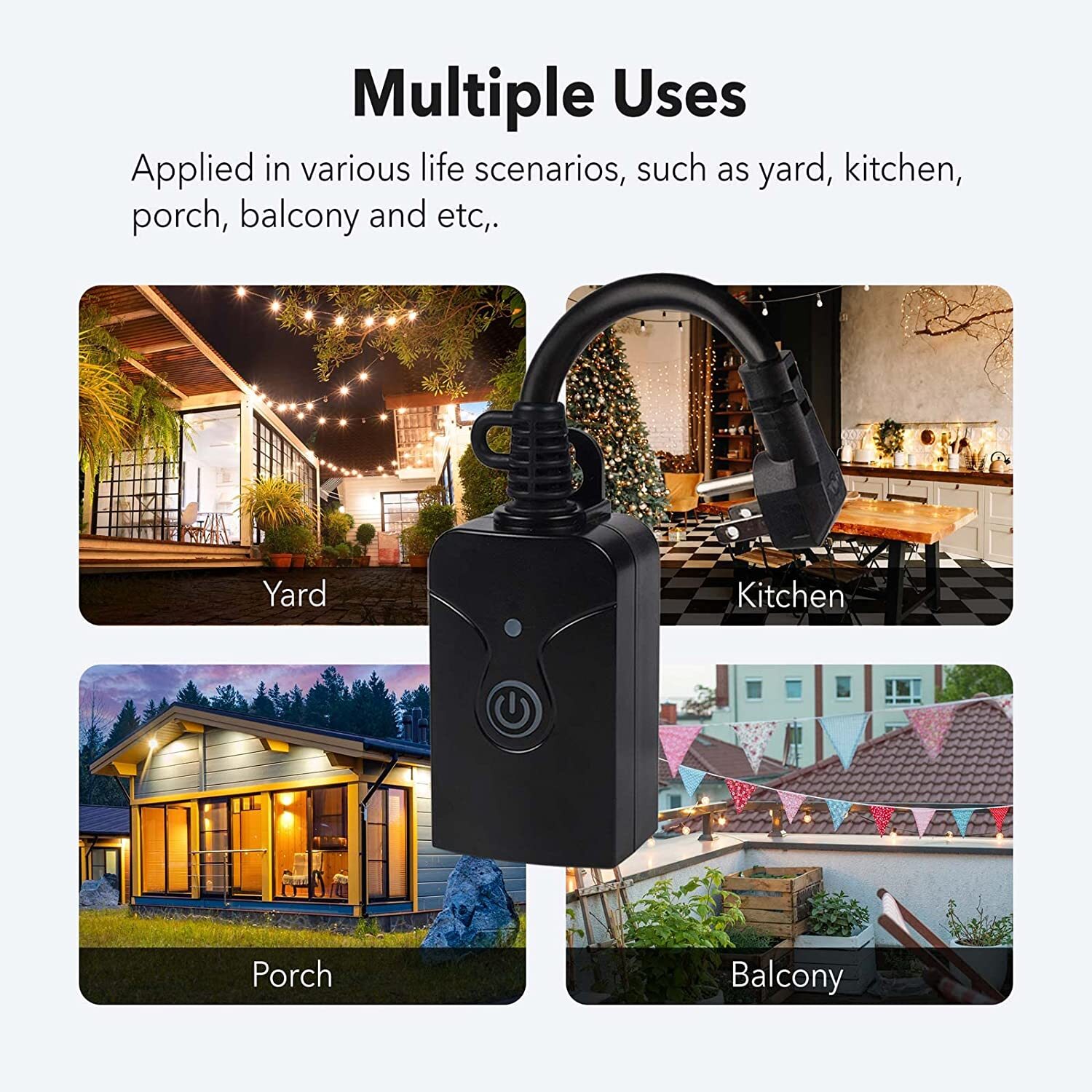 HBN Heavy Duty Outdoor Smart WiFi Plug Timer works with Alexa & Google Assistant