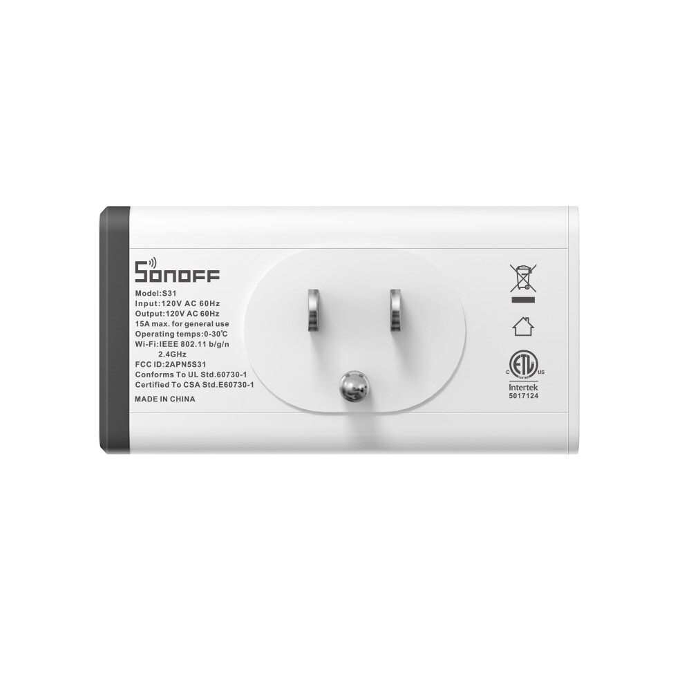 SONOFF S31 WiFi Smart Plug with Energy Monitoring, 15A Smart Outlet Timer Switch