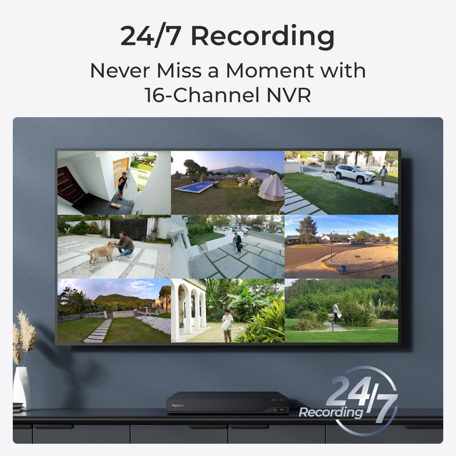 Reolink RLN16-410 16CH PoE NVR 4TB HDD 16MP 24/7 Recording Remote View Recorder