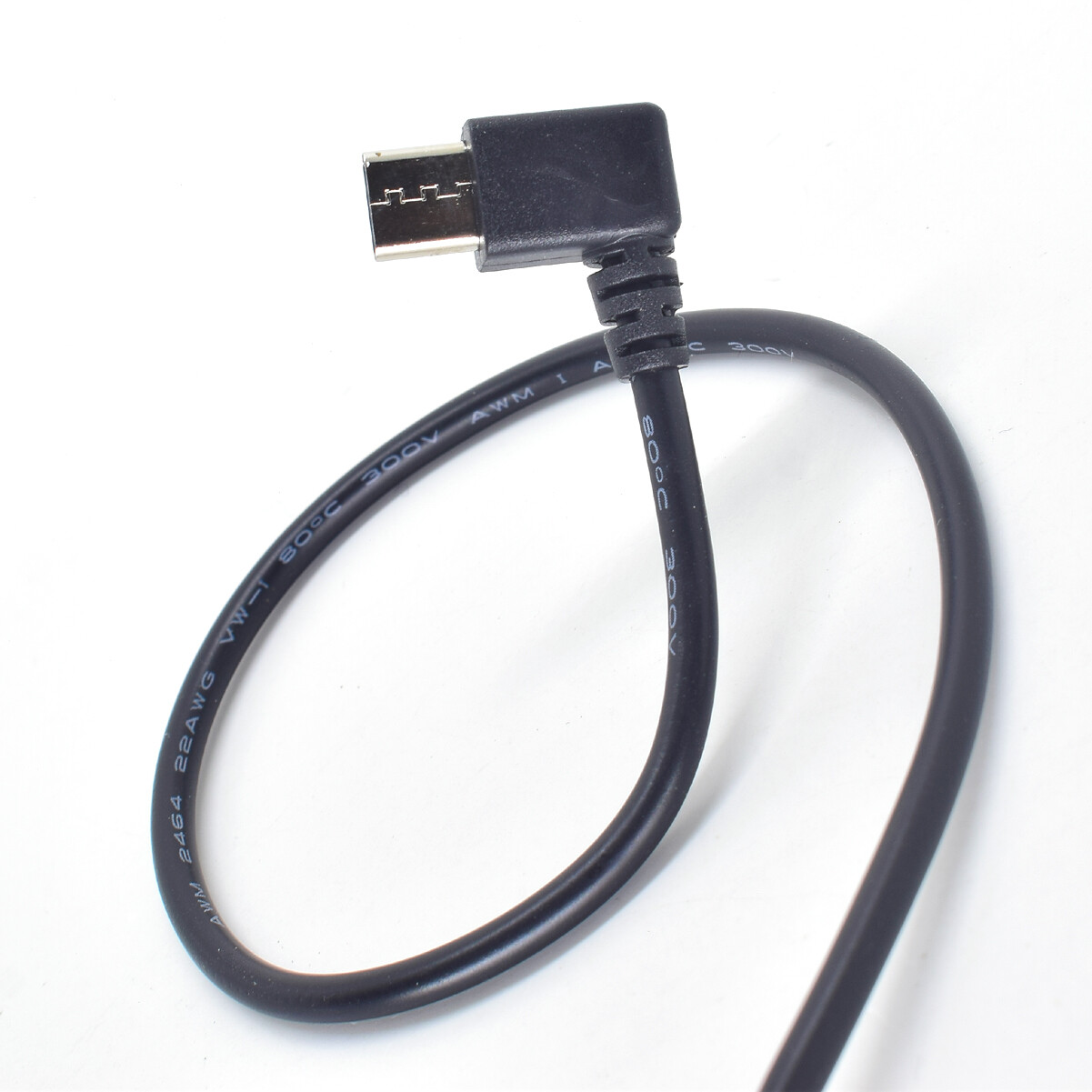 50pcs 30cm USB C Type-C Left Right Direction 5V 3A 22AWG Power Pigtail Cable