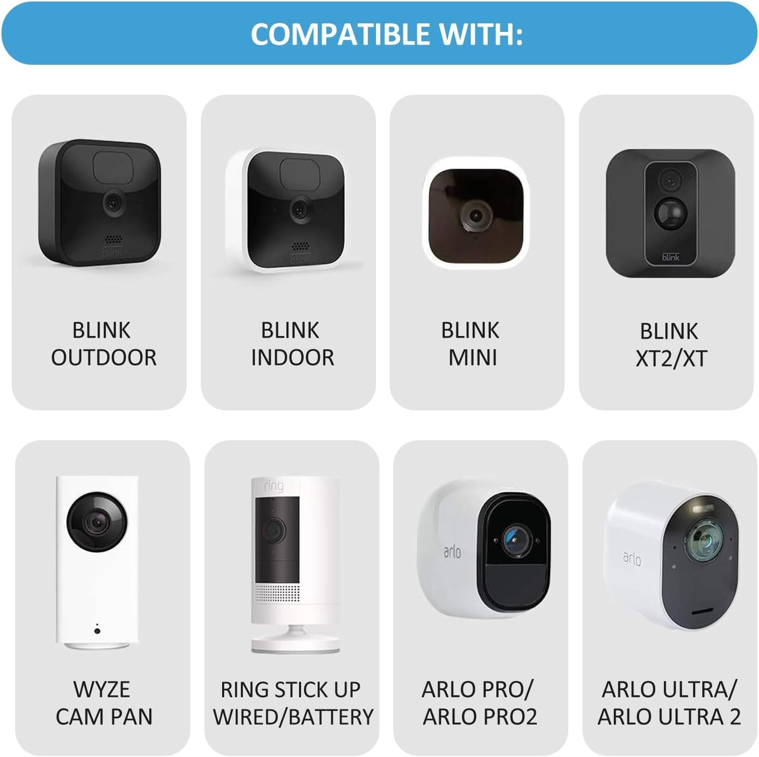 Sleek Black Blink Security Camera Mounts – 3 Pack, Hassle-Free Installation