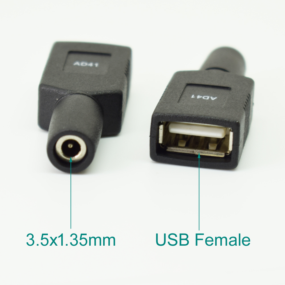 1pc DC Power 3.5×1.35mm Female Jack To USB 2.0 Female Jack Adapter Connector