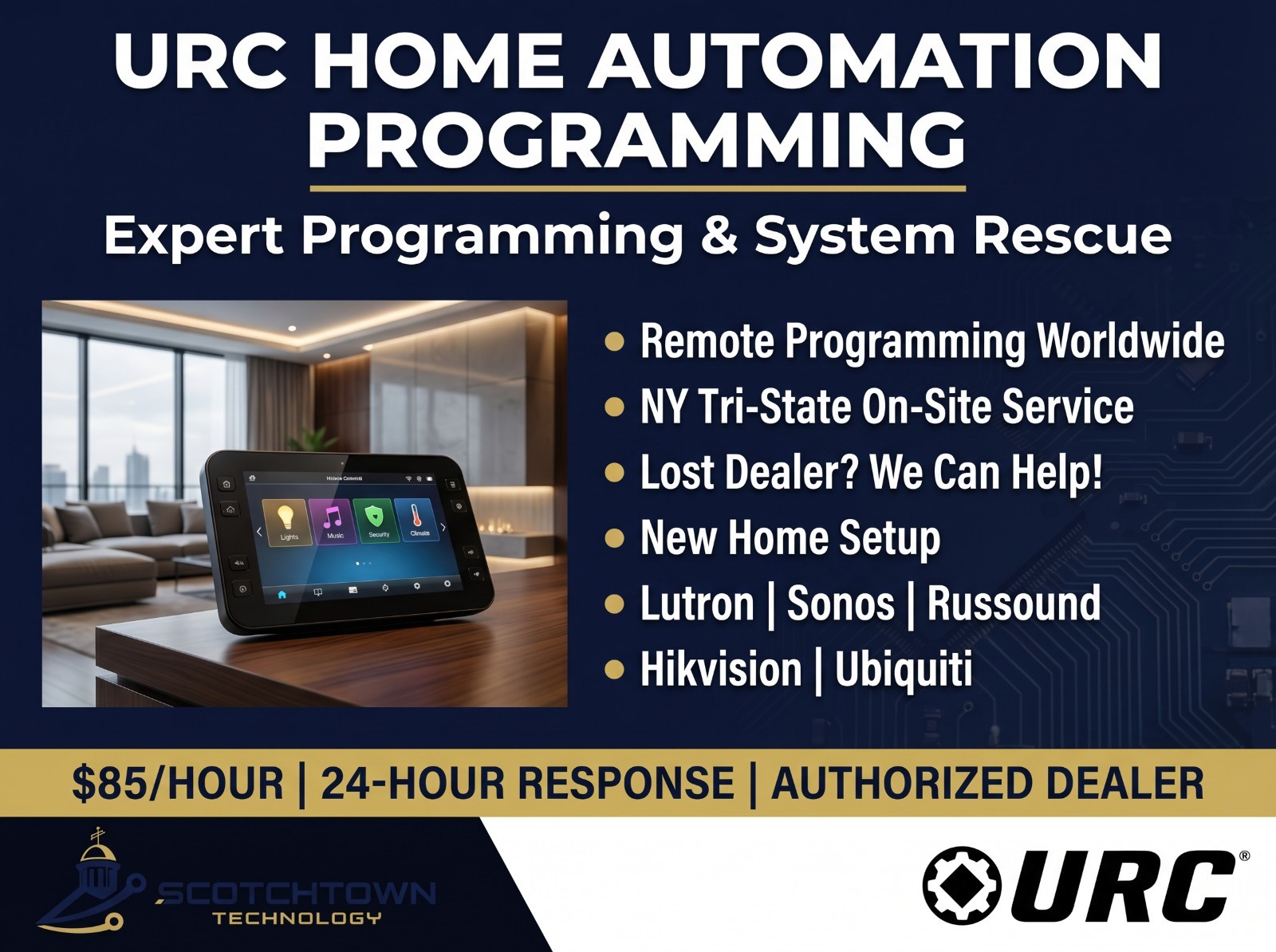 Professional URC Home Automation Programming Services – Remote & NY Tri-State