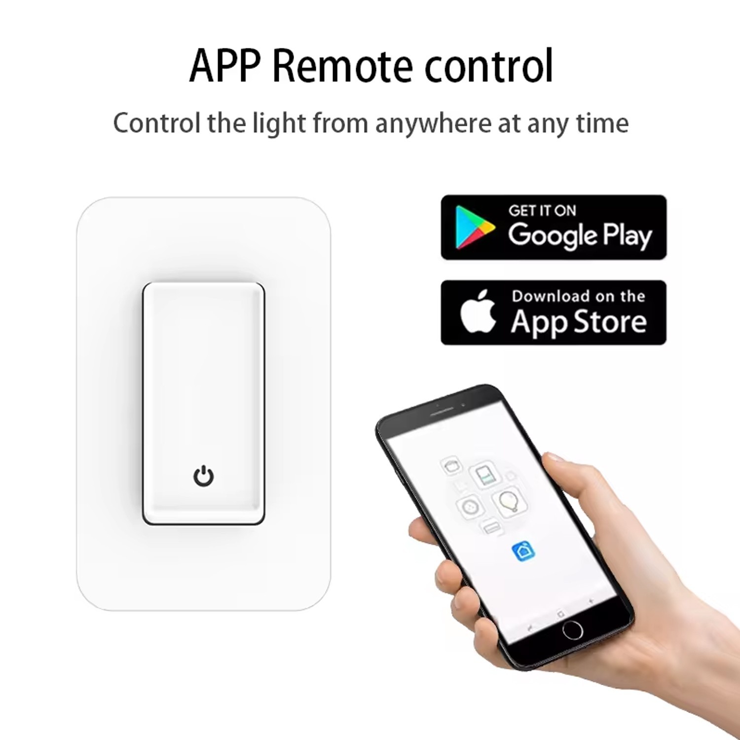 Smart Wall Light Switch 3-Way + Single Pole, 2.4GHz WiFi, Alexa/Google