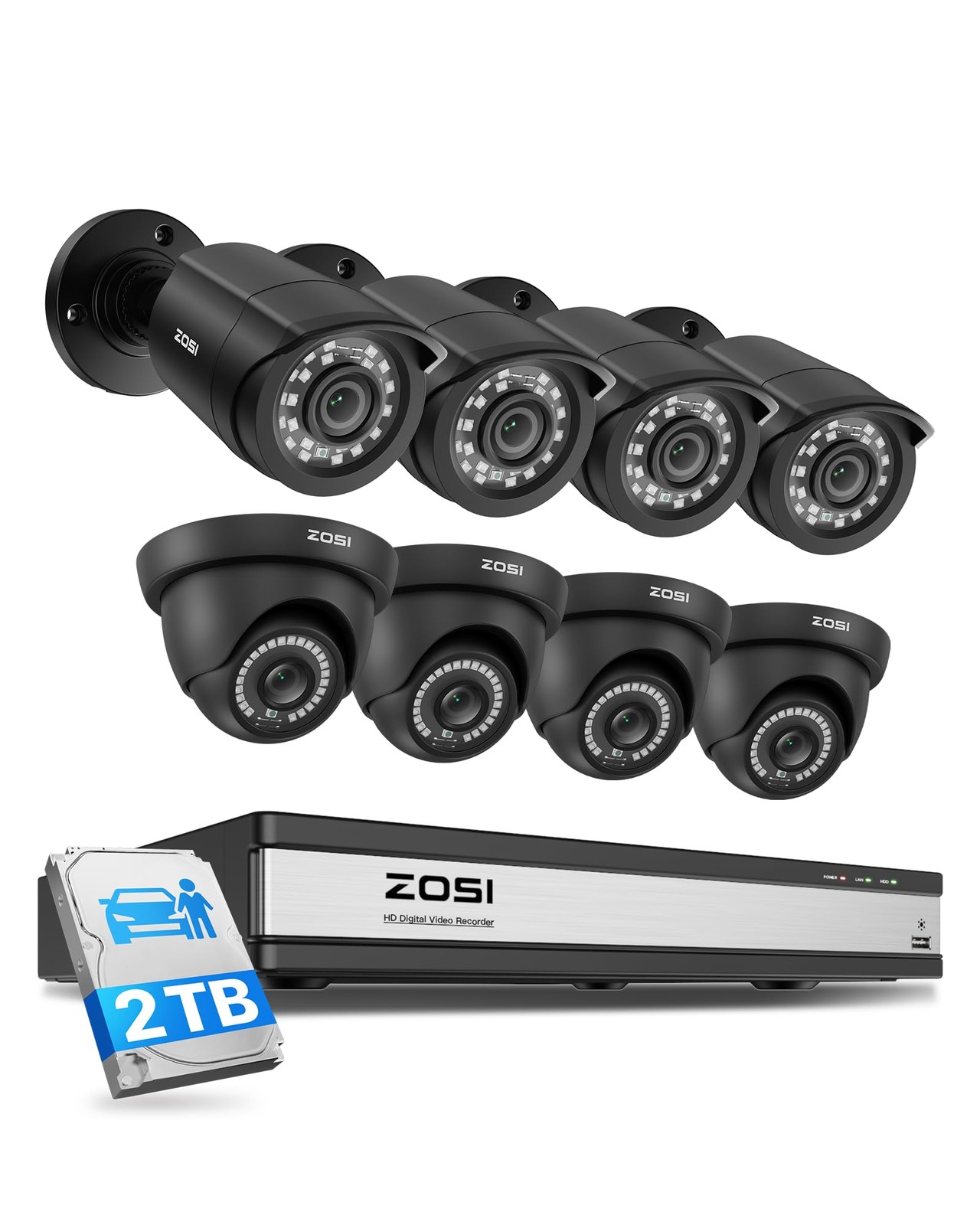 16CH 3K Lite Home Security Camera System,AI Human/Vehicle Detection,Night Vis…