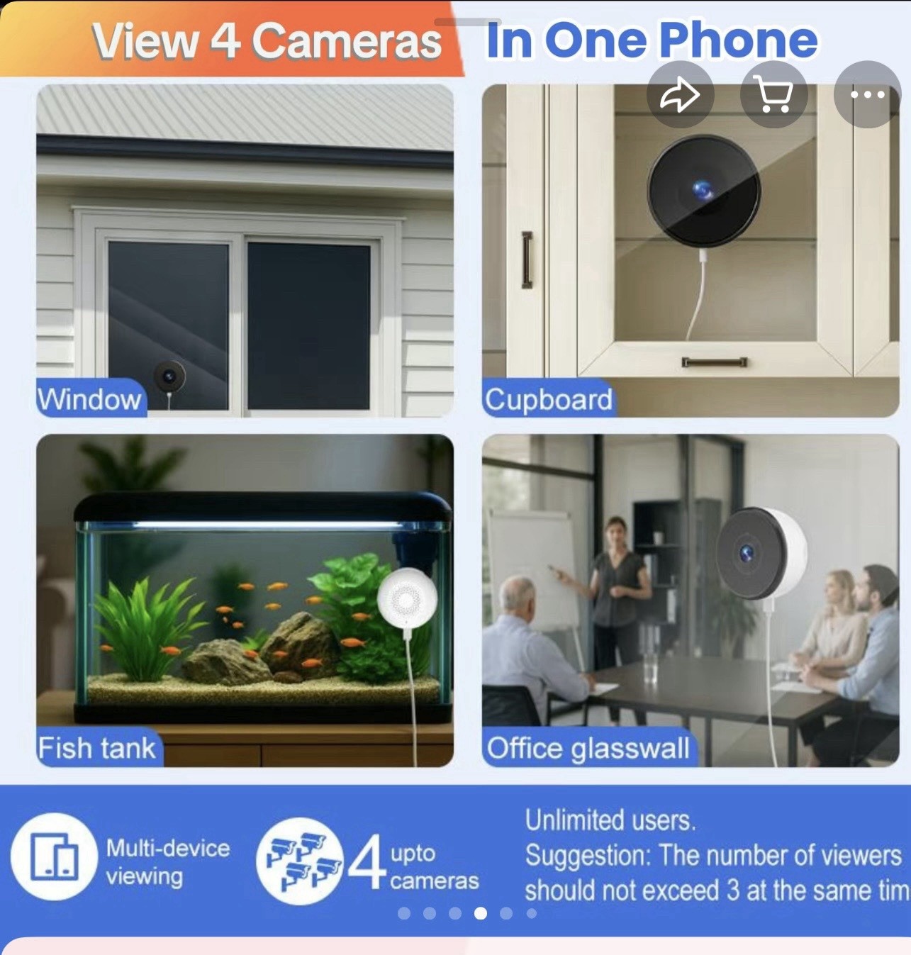 3MP 2K Window Camera 2.4GHz & 5GHz WiFi Indoor Cameras for Home Security with…