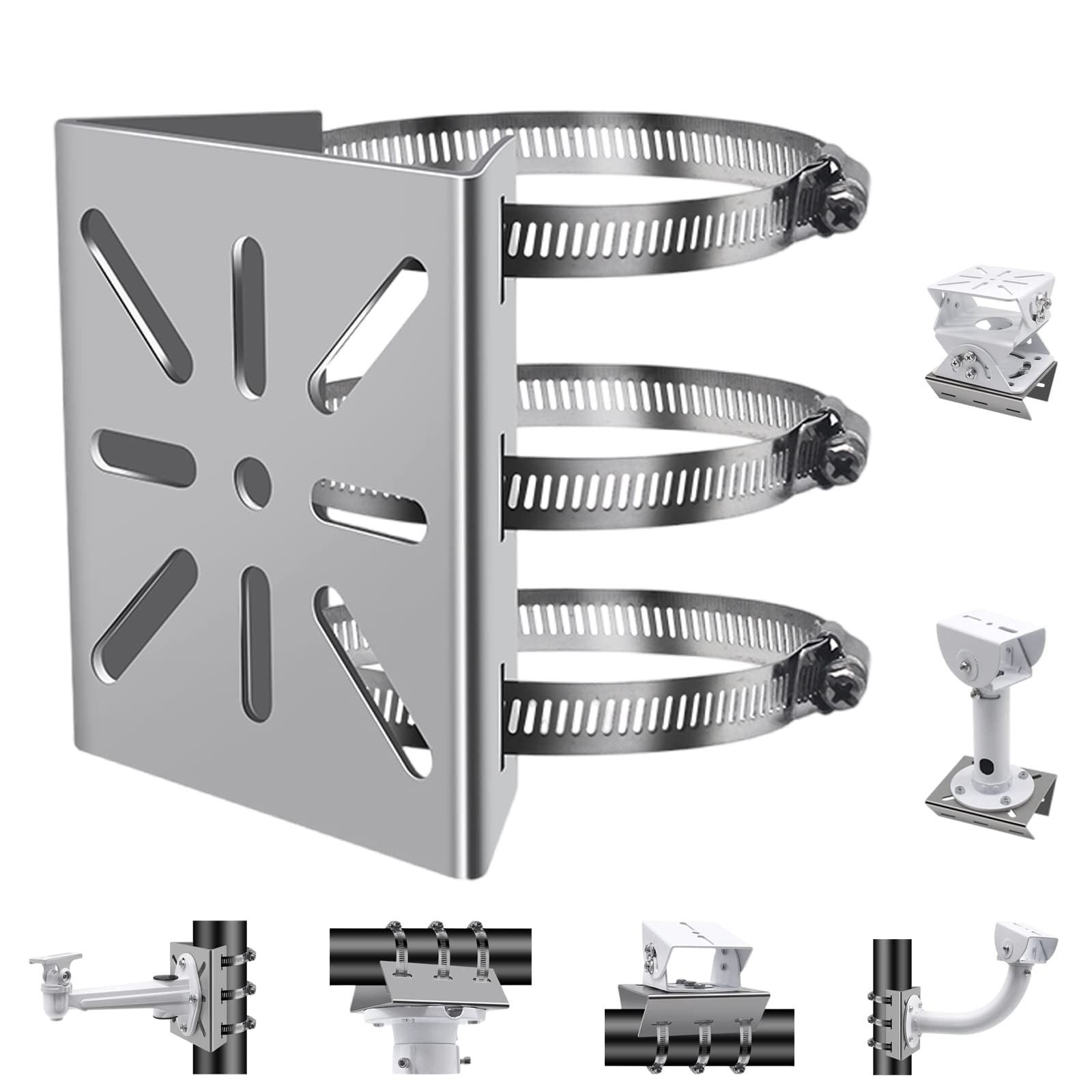 Universal Wall Mounting Bracket with 3 Loops 1Pack, Silver