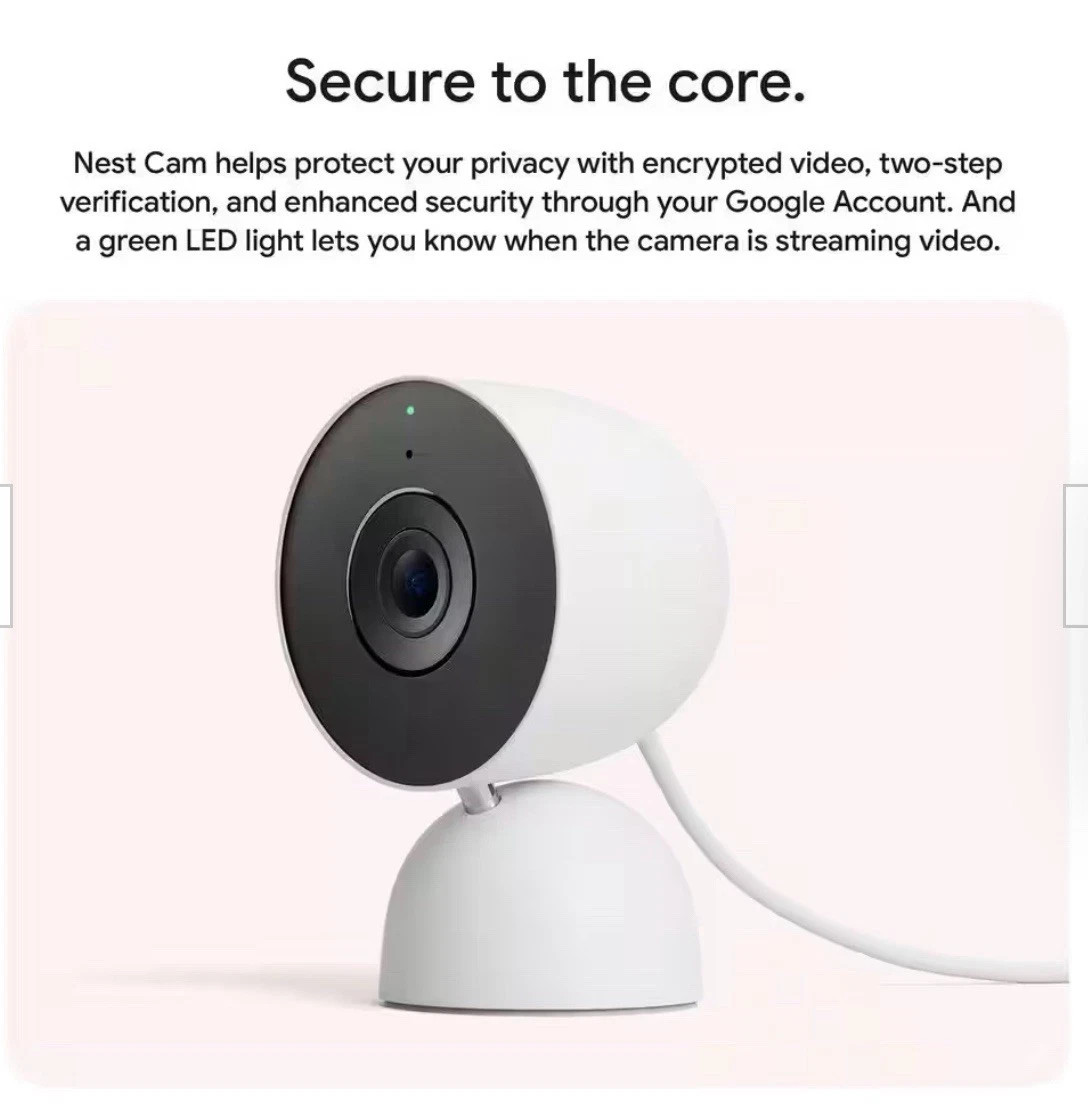 Google Nest Cam Indoor Wired 2nd Generation GA01998-US NEW SEALED