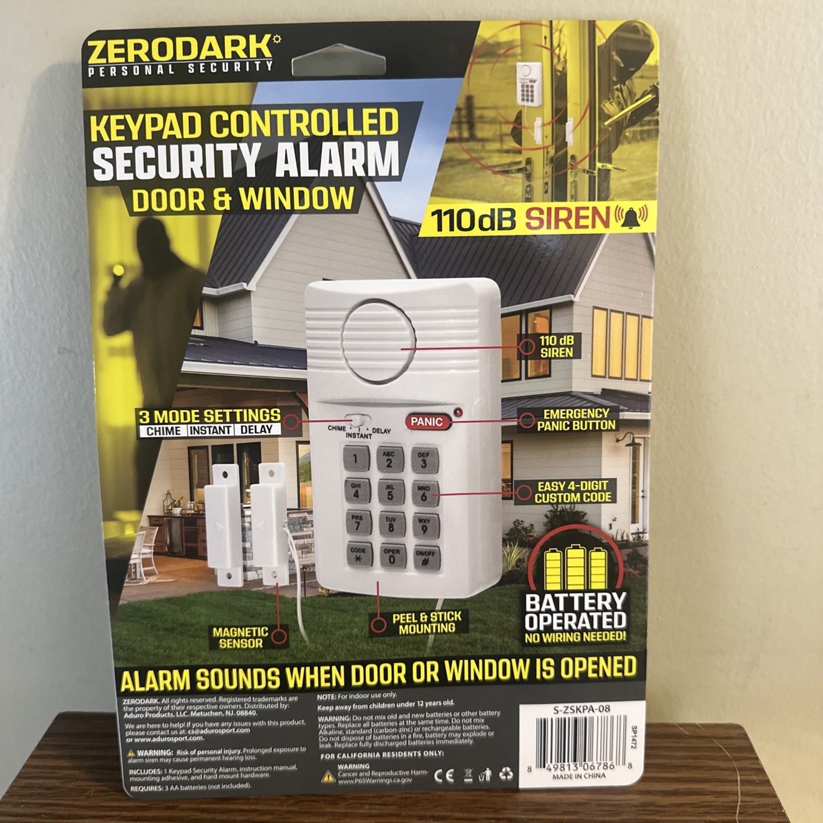 Door & Window Security Alarm Keypad Controlled Battery Operated by ZeroDark