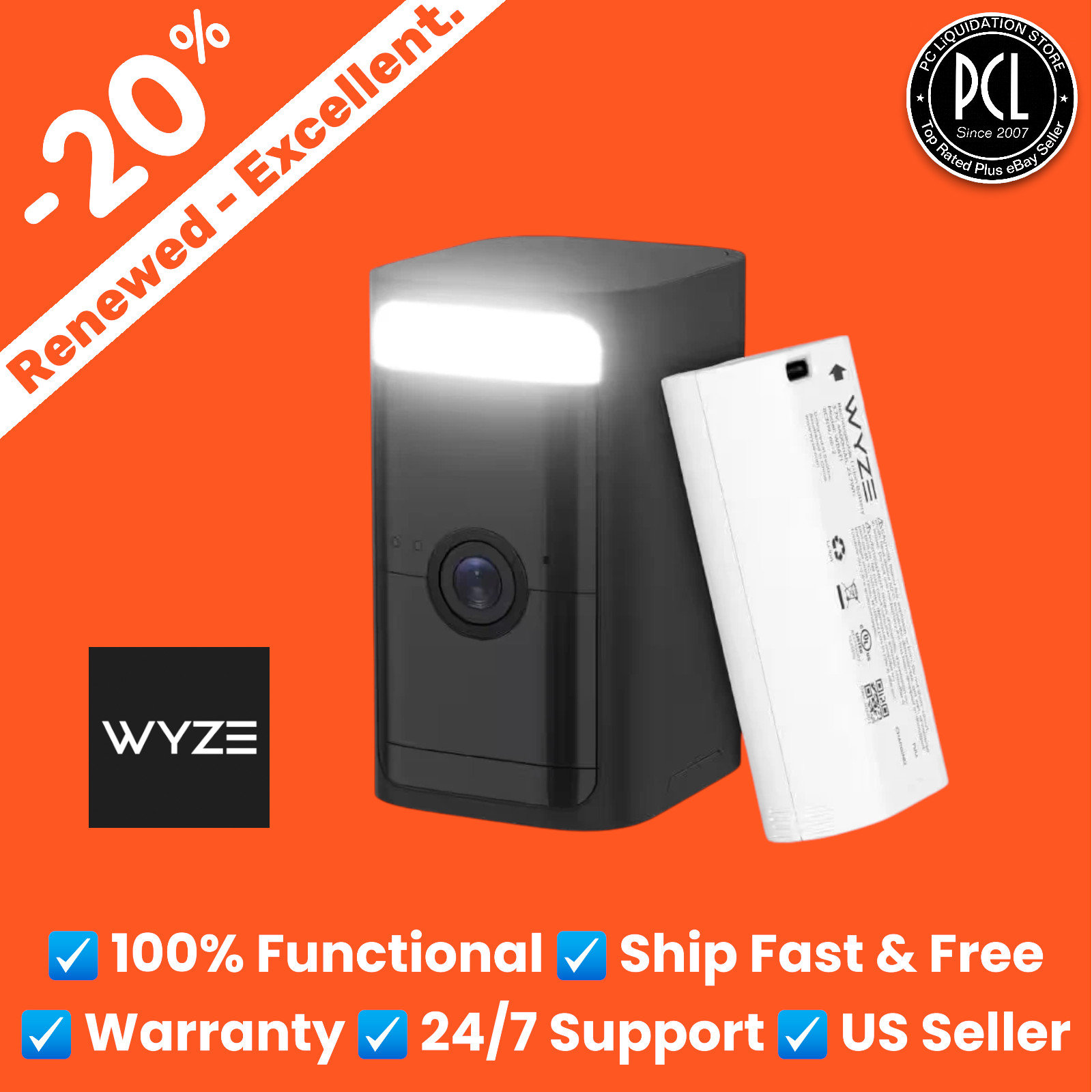 Wyze WYZECOP Battery Cam Pro Wireless Indoor/Outdoor Security Camera – Black