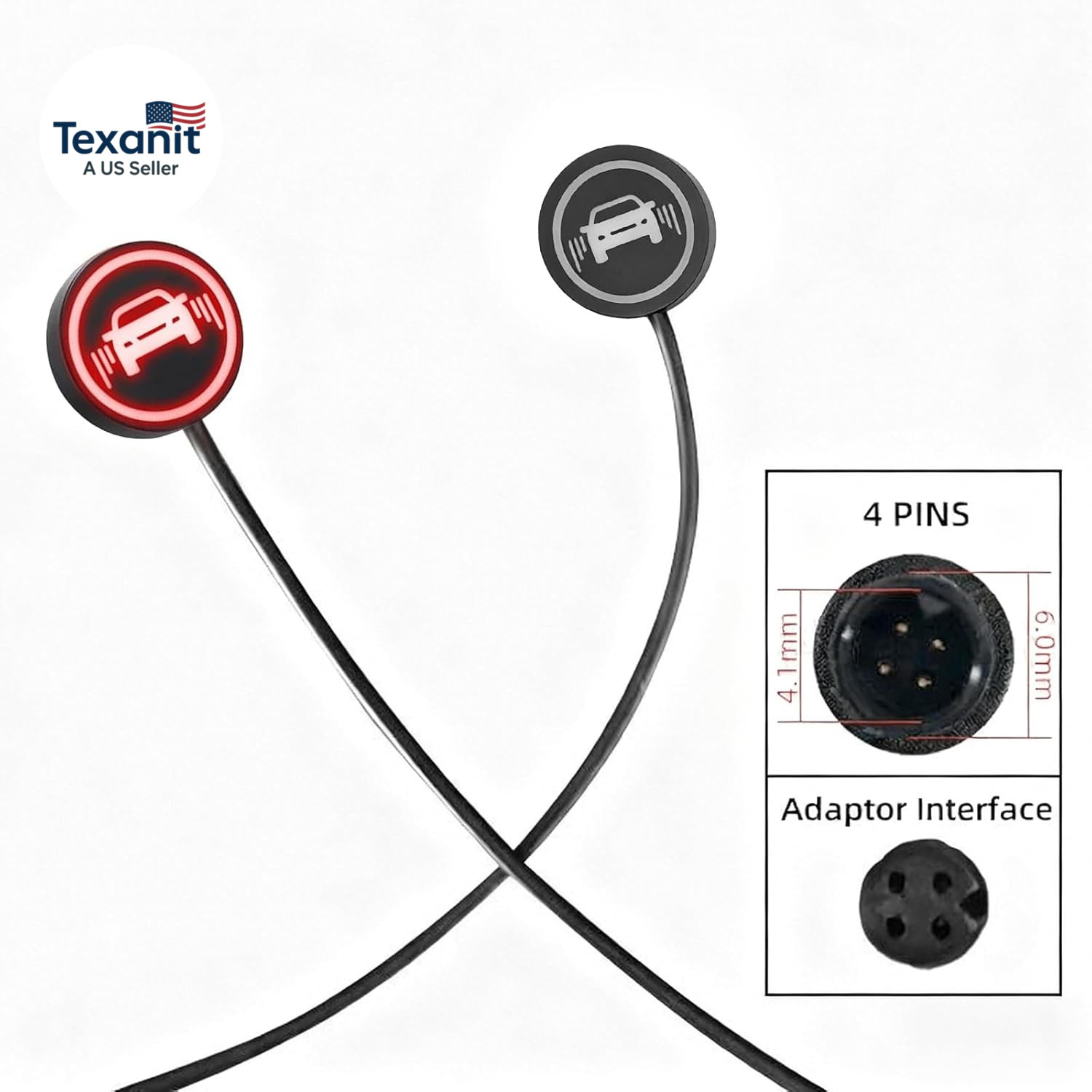 Car Blind Spot Radar Detection System Warning Light, a Pair of 5V Vehicle Blind