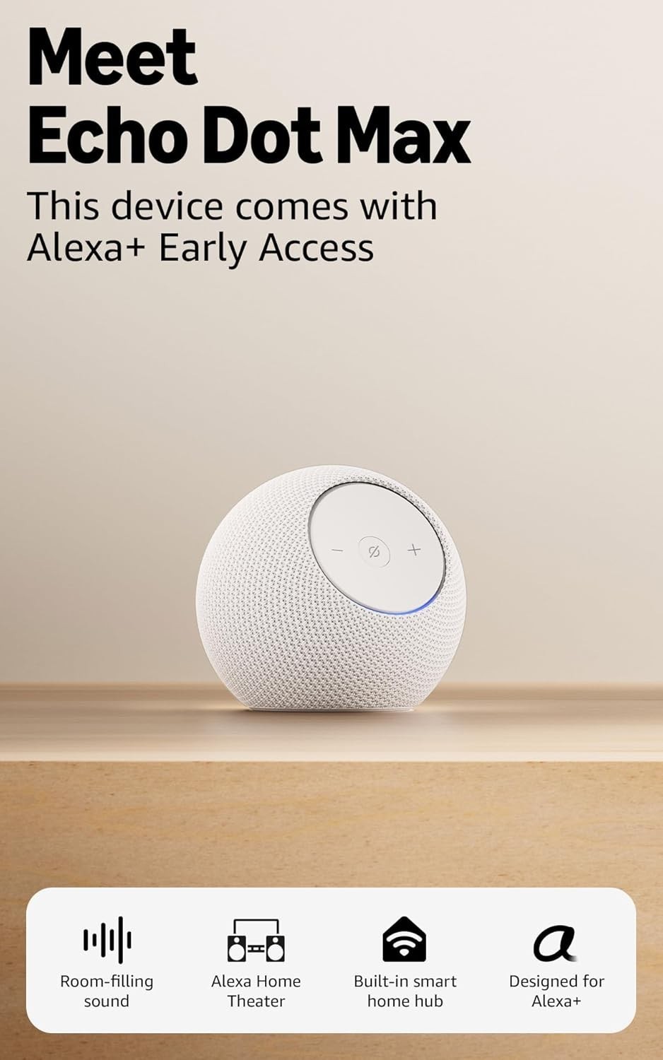 Echo Dot Max newest model Alexa speaker W/ room-filling sound & nearly 3x bass