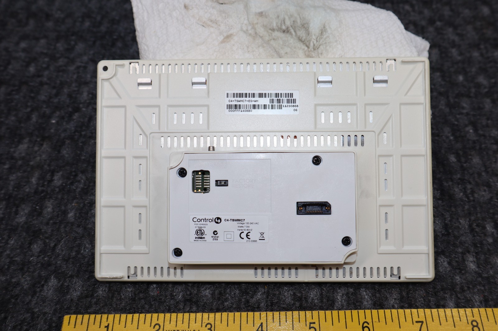 Control 4 Touch Screen 7″ In Wall With Mount C$-TSWMC&-EG-WH Untested Clean