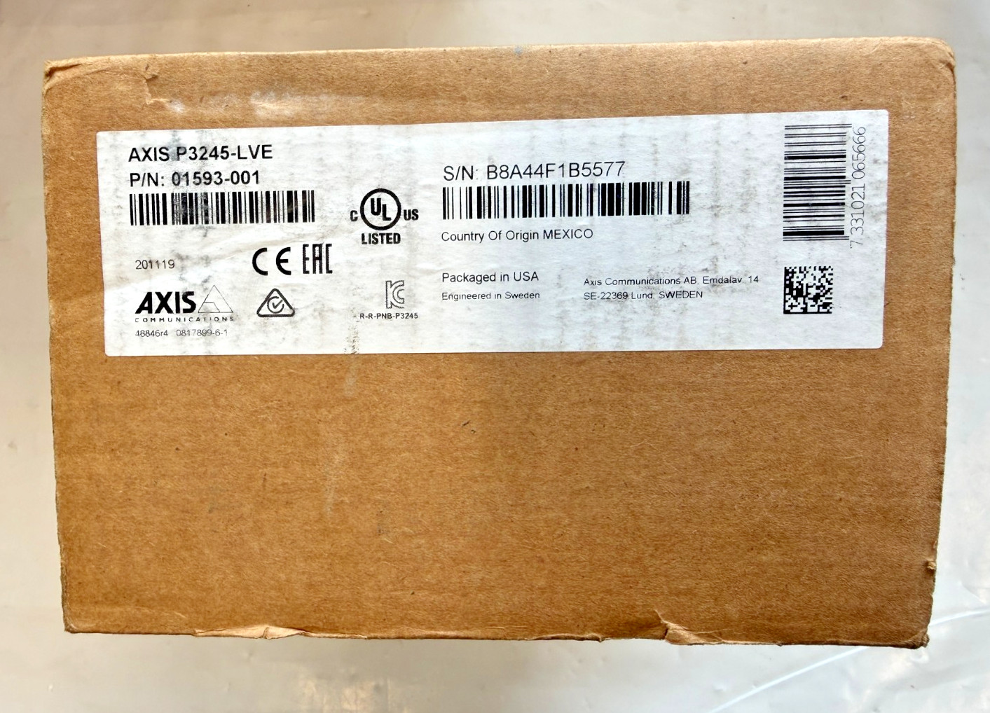 AXIS P3245-LVE Outdoor Indoor Day Night Dome Network Camera 01593-001