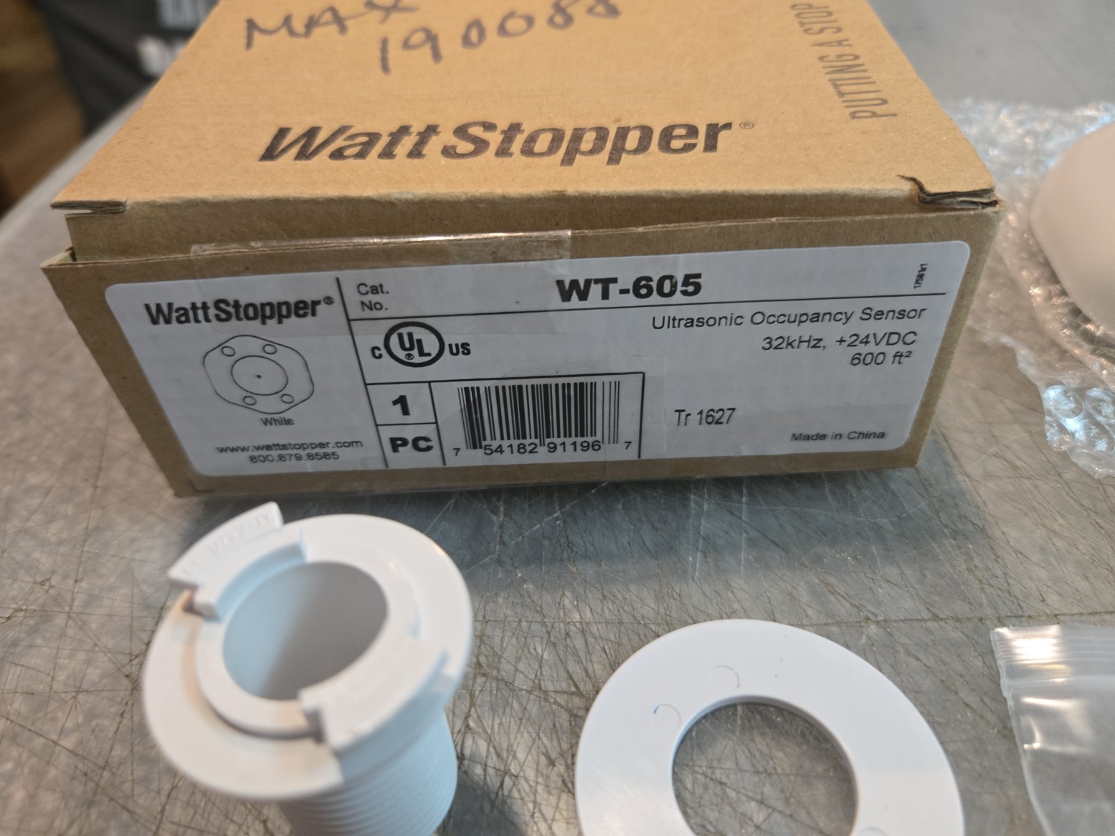 Legrand Wattstopper WT-605 Ultrasonic Ceiling Occupancy Sensor White 24 volt