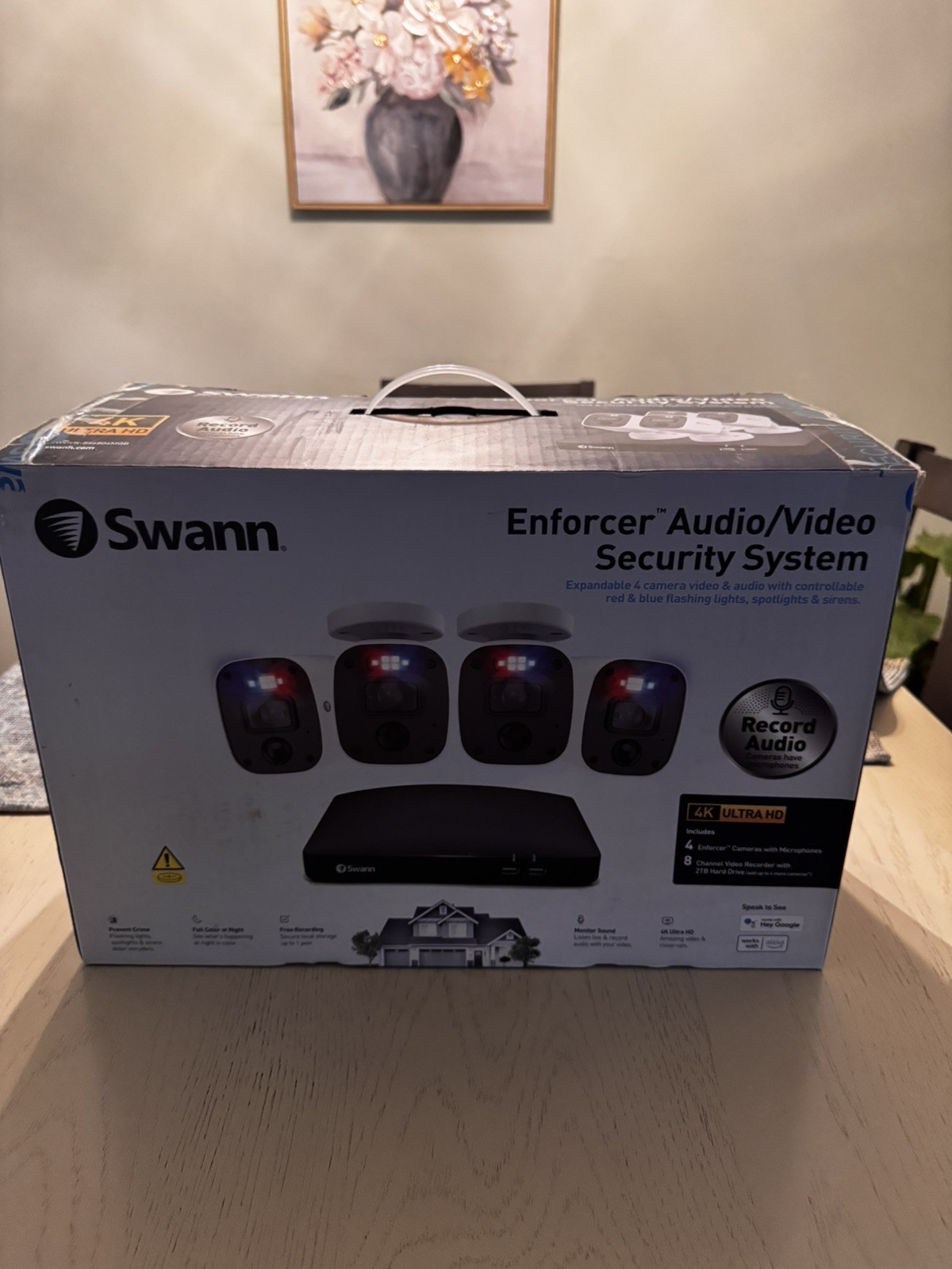 New Swann DVR8-5680 4K / 2TB / 4X Bullet Enforcer Analog CCTV Cameras