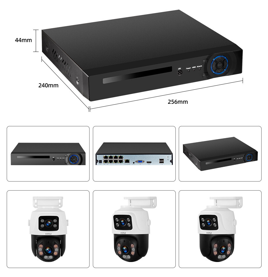 H.265 Compression 8CH NVR Kit 6MP Dual Lens Camera 500GB HDD 18m Ethernet Cable