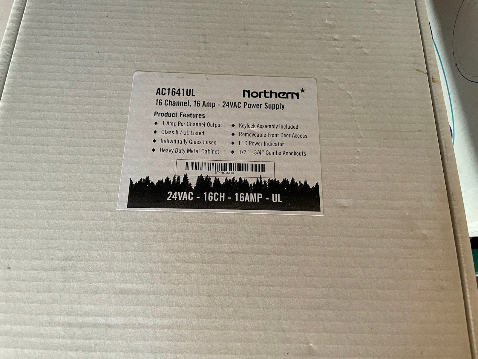 Northern 16CH 16 AMP (1 AMP per CH) 24 VAC Power Supply in Cabinet-#AC1641UL