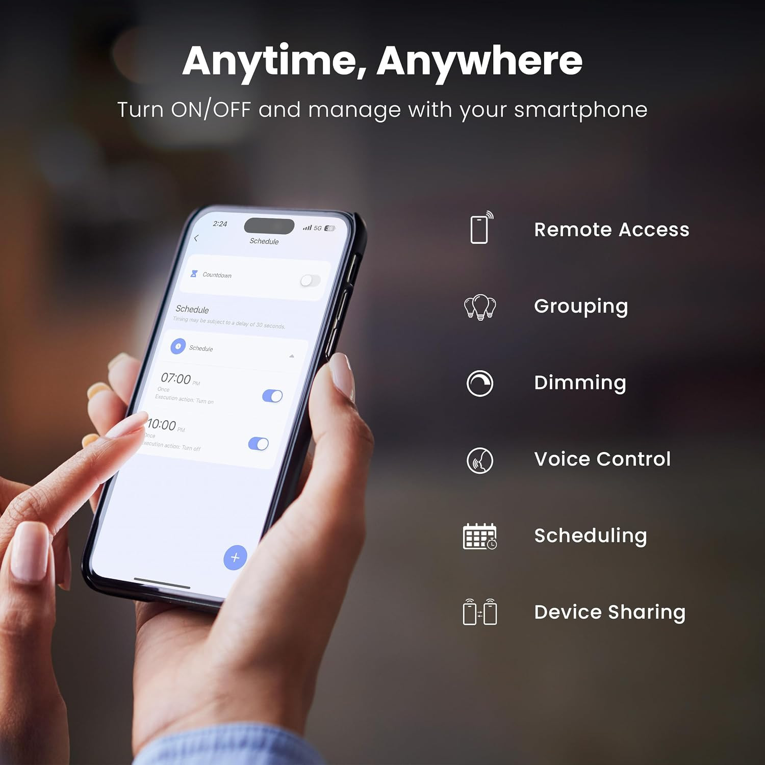 Smart Wi-Fi Plug, Compatible with Alexa and Google Home | No Hub Required, 2.4 G