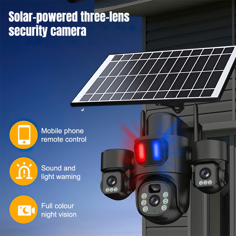 NEW Solar-Powered Security Camera with PIR Tracking Wireless WiFi & Night Vision