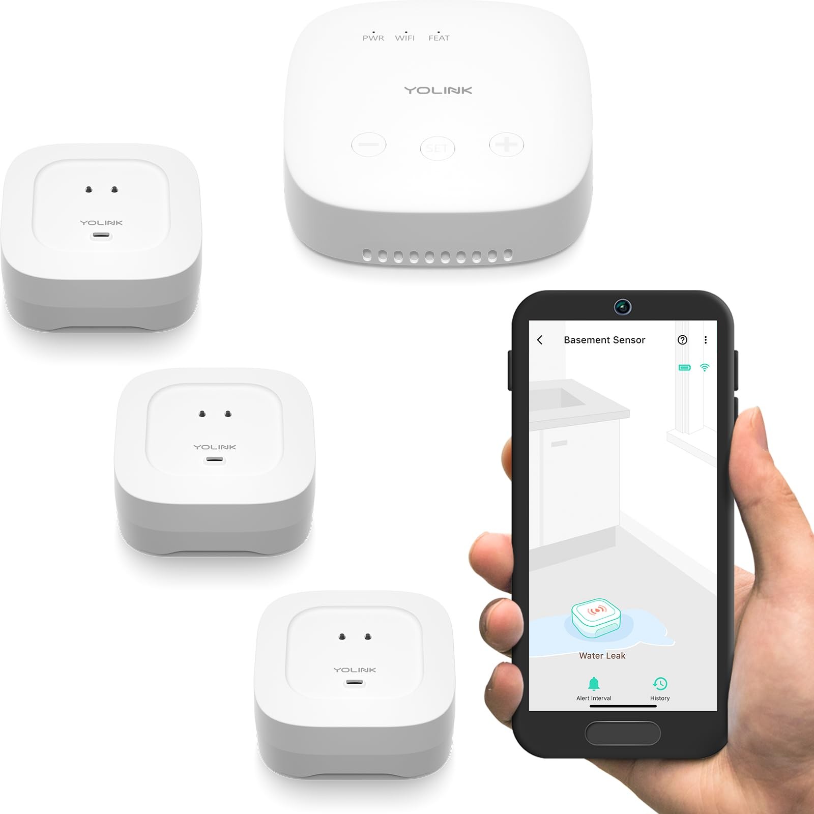 Smart Home Starter Kit: SpeakerHub & Water Leak Sensor 4 with 105dB Audio Ala…