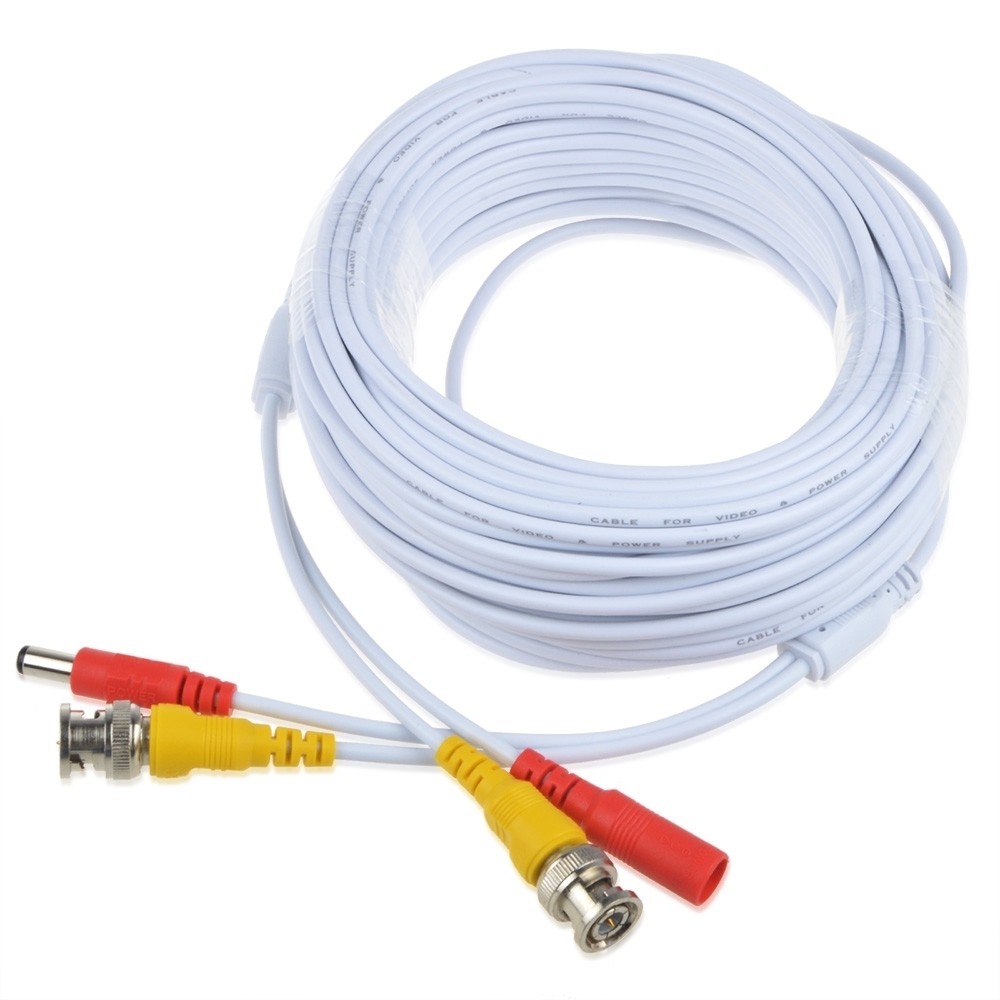 50ft White Extention Power & Video Cable for Swann Security CCTV Kit SWDVK-8300