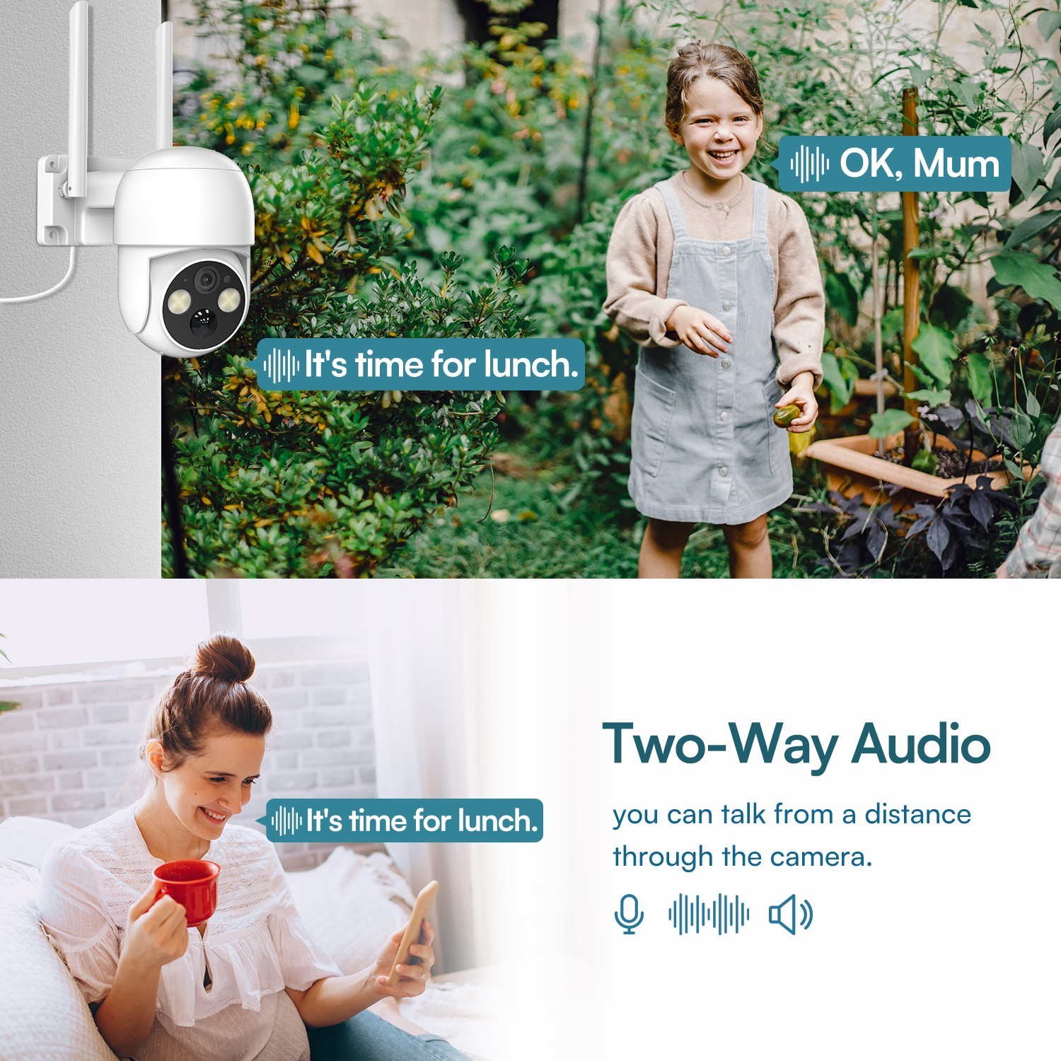 2PK Solar Camera 4MP Wireless Security Camera Outdoor Battery Camera System