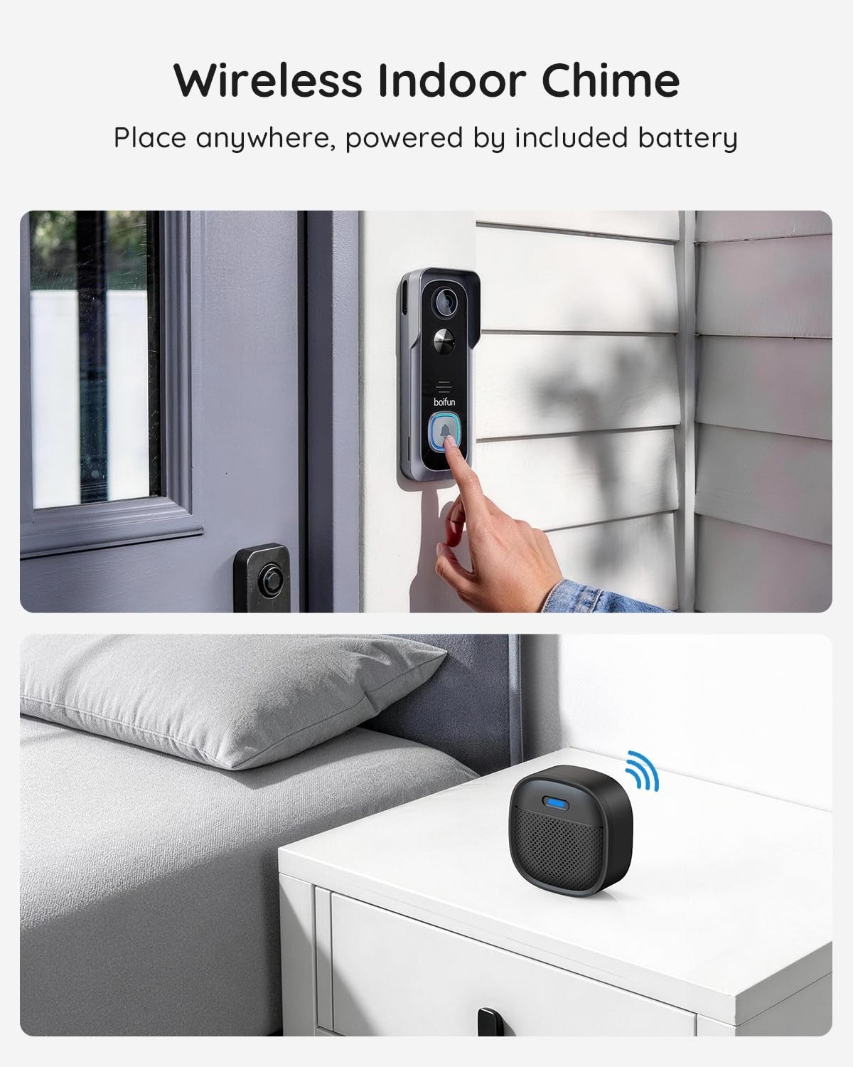Wireless Video Doorbell Camera – 2K HD, 166° Wide View, Night Vision, Motion Ale