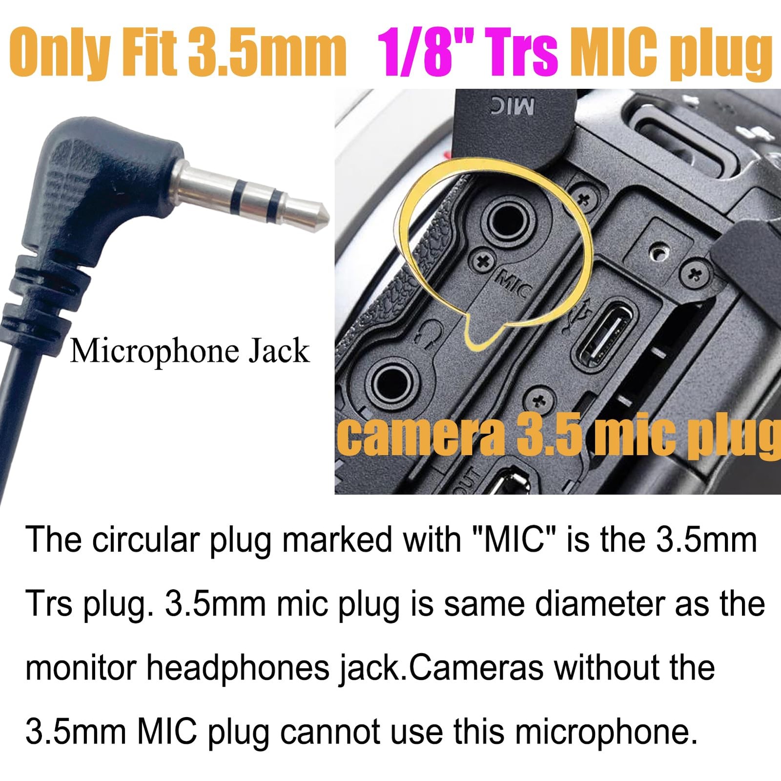tikysky Camera Microphone, Video Microphone for DSLR 5.43″ x 2.16“, Black