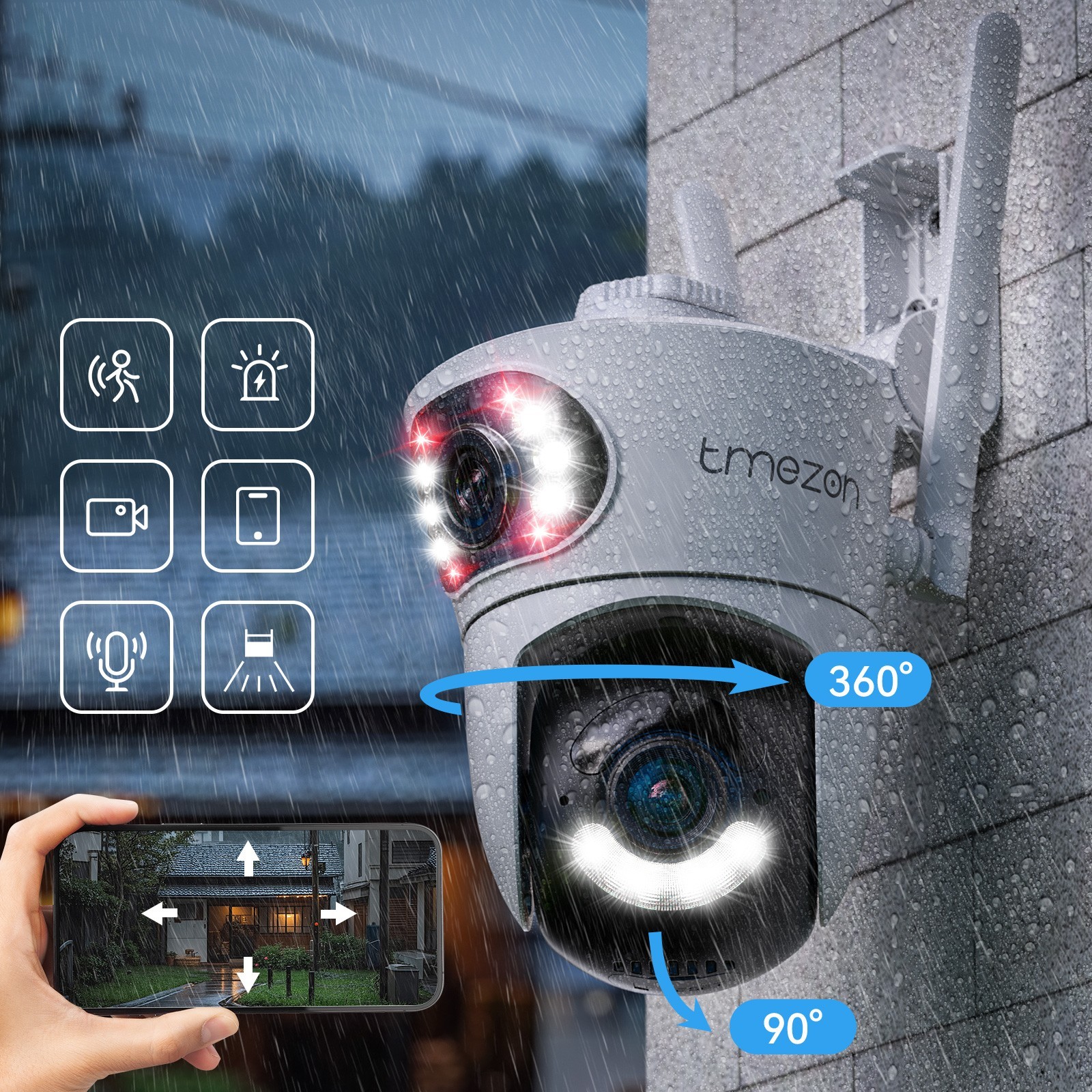 4Pack Security Camera Dual Lens Wireless WiFi PTZ Home Security Auto Tracking